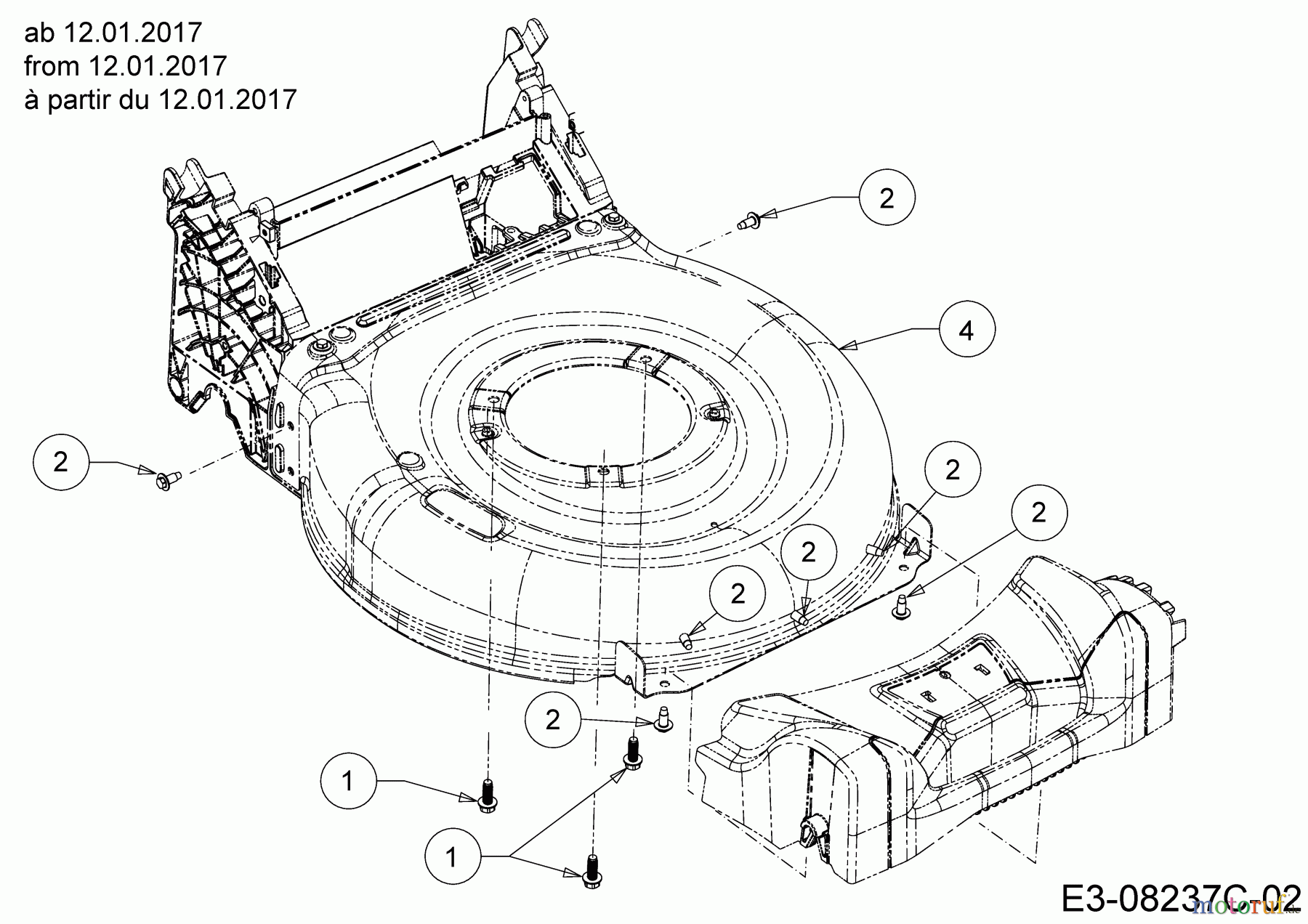  MTD Motormäher mit Antrieb SP 53 B 12B-PC8R600  (2017) Mähwerksgehäuse ab 12.01.2017