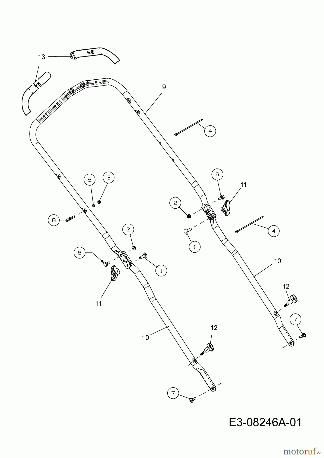  MTD Motormäher mit Antrieb Advance 53 SPBVHW 12AKPN8T600  (2014) Holm