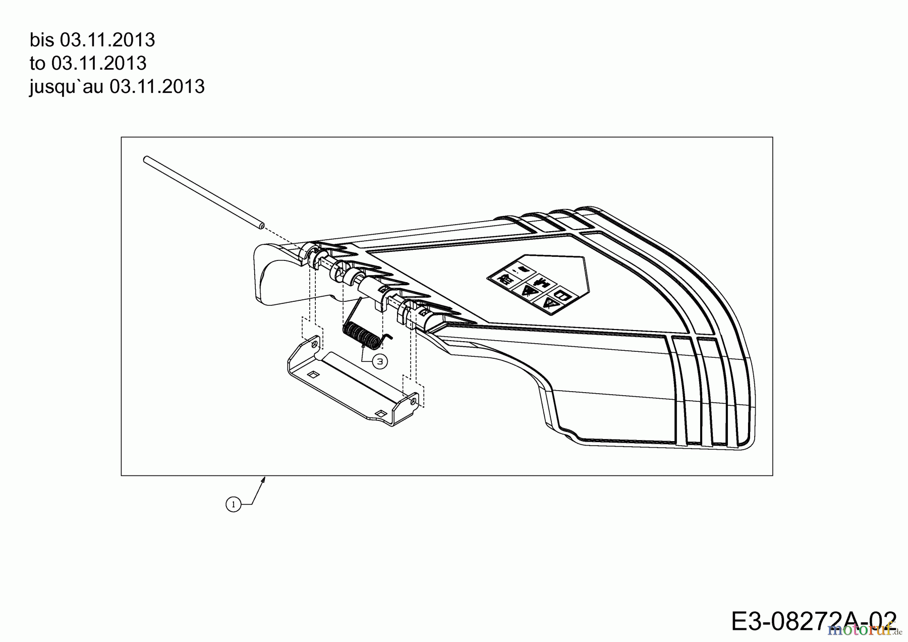  Cub Cadet Rasentraktoren CC 1022 KHT 13AF93AT603  (2014) Deflektor bis 03.11.2013