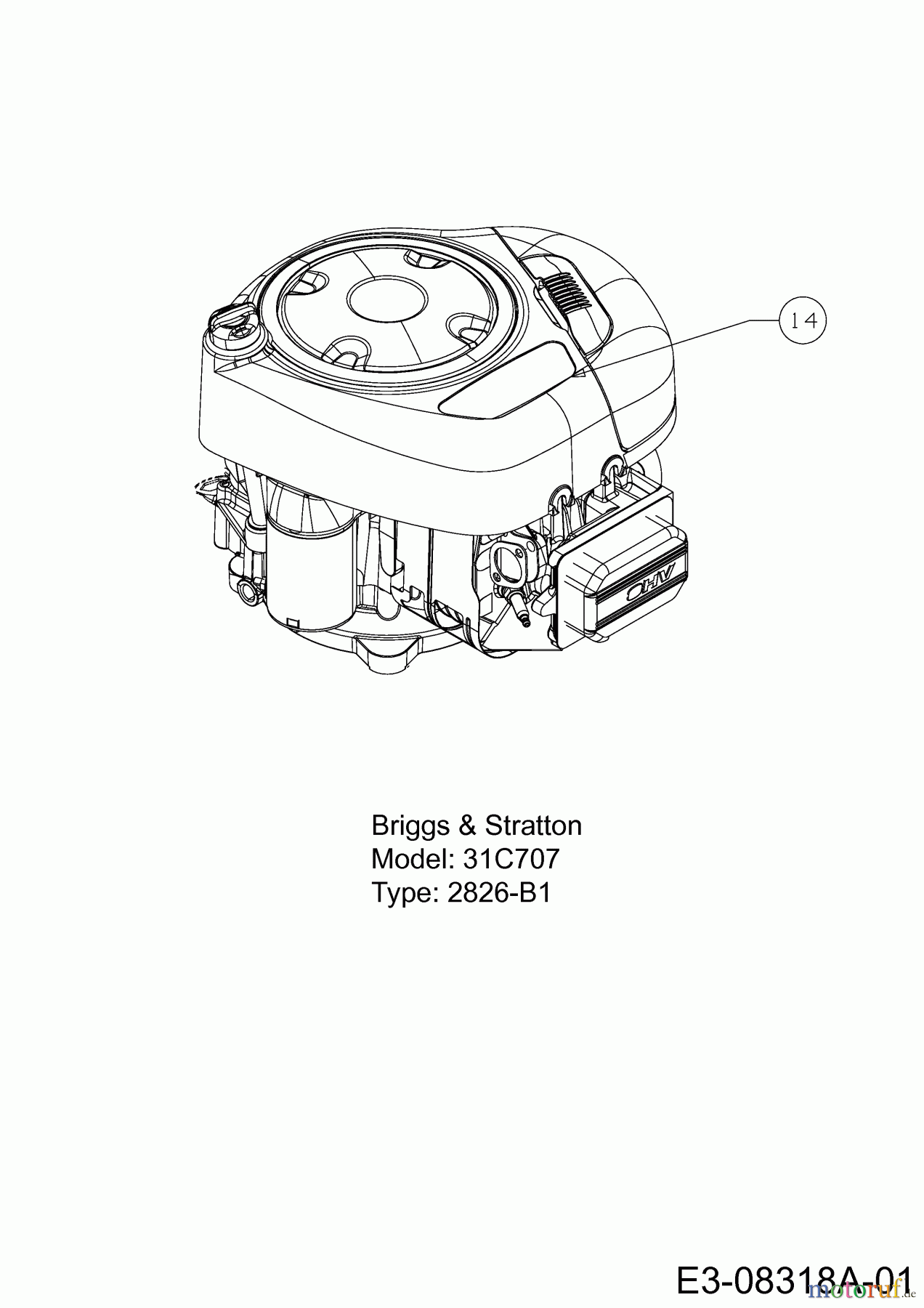  MTD Rasentraktoren Optima LN 175 H 13RN71KN678N  (2013) Motor Briggs & Stratton