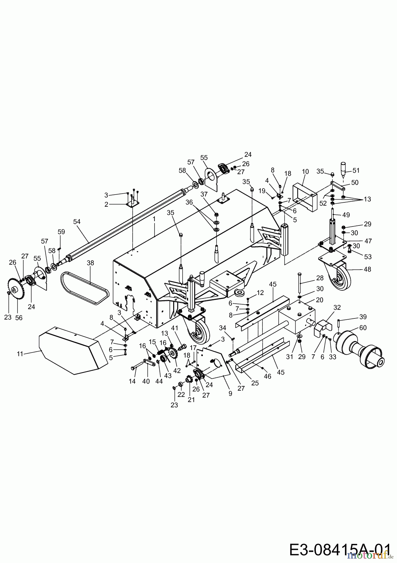  MTD Zubehör Zubehör Kompakttraktoren Frontkehrmaschine für CC 2250/3250 RDH 4 WD, hydraulisch 596-220-600  (2011) Gelenkwelle, Kehrkasten, Räder, Winkelgetriebe