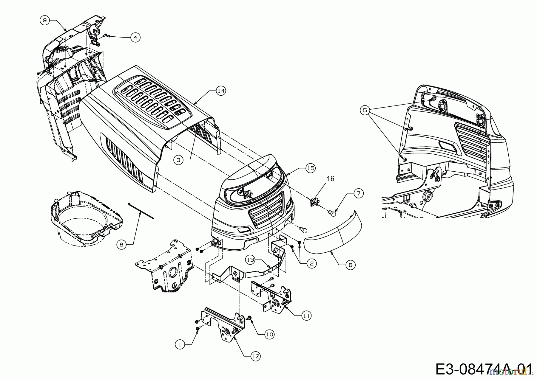  MTD Rasentraktoren 20/42 13AT775G308  (2009) Motorhaube 5-Style