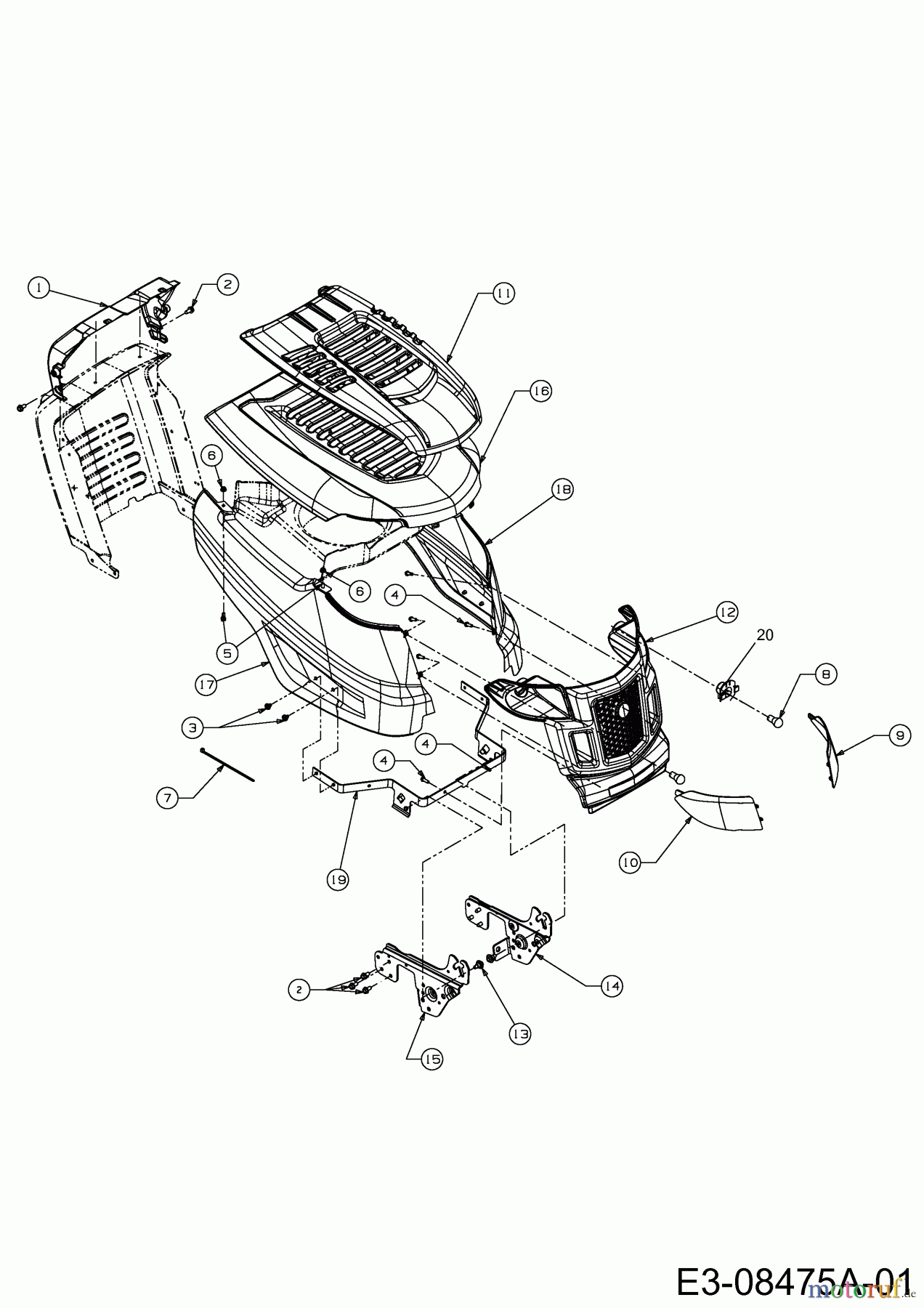  MTD Rasentraktoren 20/46 13AT77KT308  (2011) Motorhaube K-Style