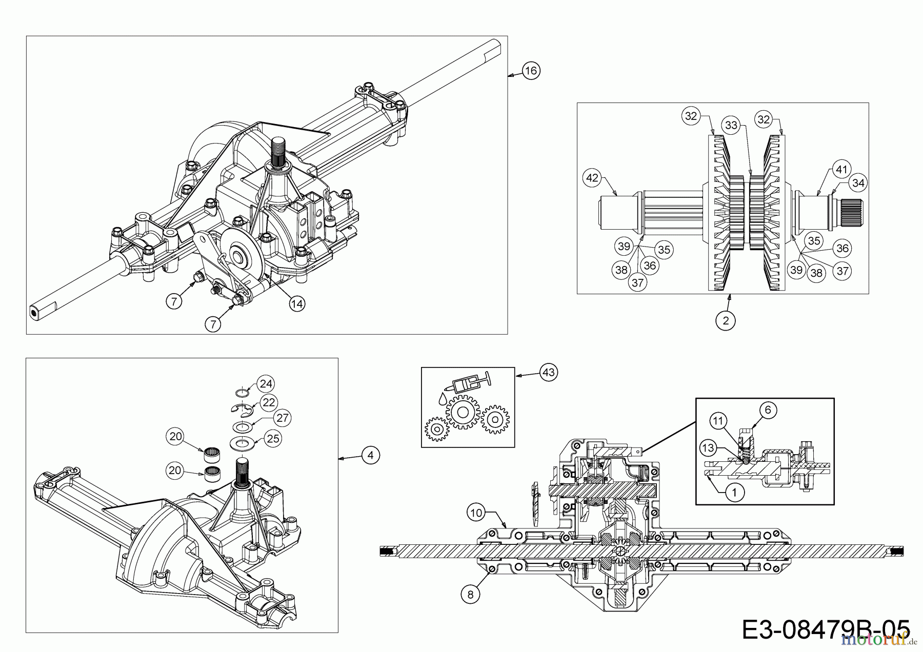  MTD Rasentraktoren 20/42 13BT77KS308  (2017) Getriebe 618-04566B