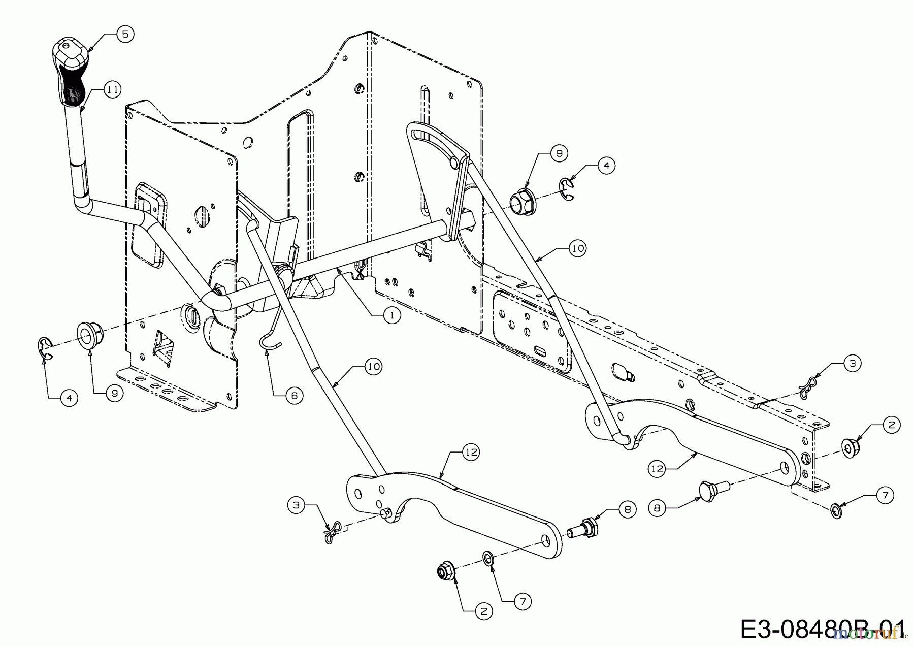 MTD Rasentraktoren 22/46 13AT77KT308  (2014) Mähwerksaushebung