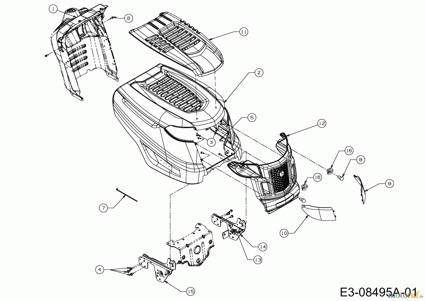  MTD Rasentraktoren 20/42 13BT77KS308  (2015) Motorhaube K-Style