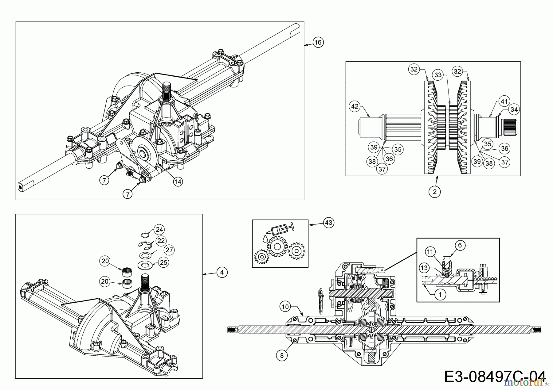  Troy-Bilt Rasentraktoren Bronco 42 13WX78KS066  (2015) Getriebe 618-04566A