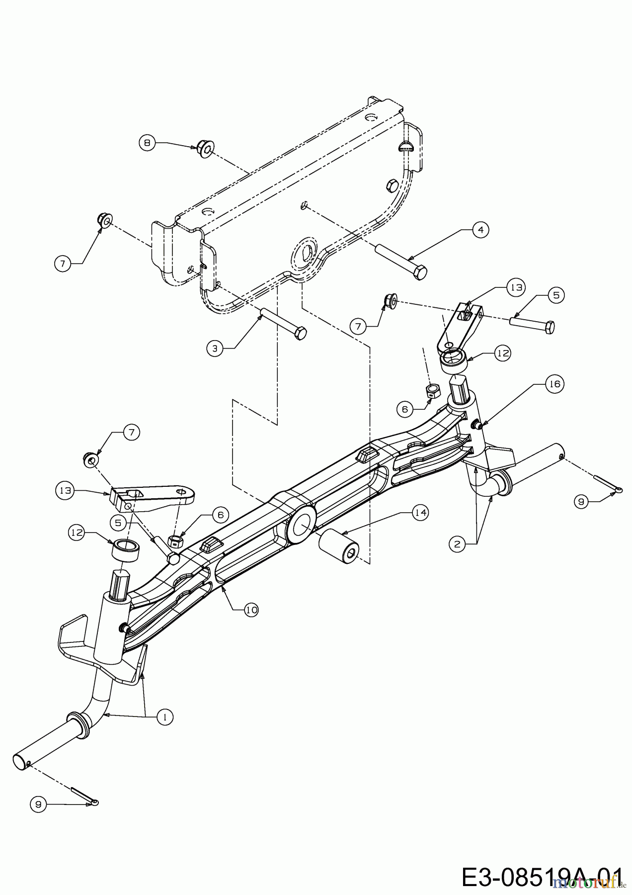  Yard-Man Rasentraktoren YM 23/50 13AP90YP371  (2011) Vorderachse