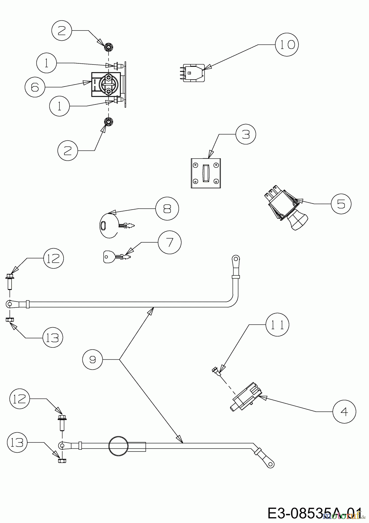  Troy-Bilt Rasentraktoren TB 4220 13AP90KS309  (2013) Elektroteile
