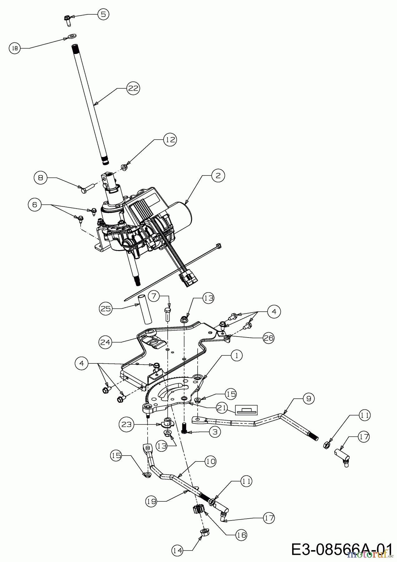  Cub Cadet Gartentraktoren GTX 1054 14AZ94AK330  (2013) Lenkung