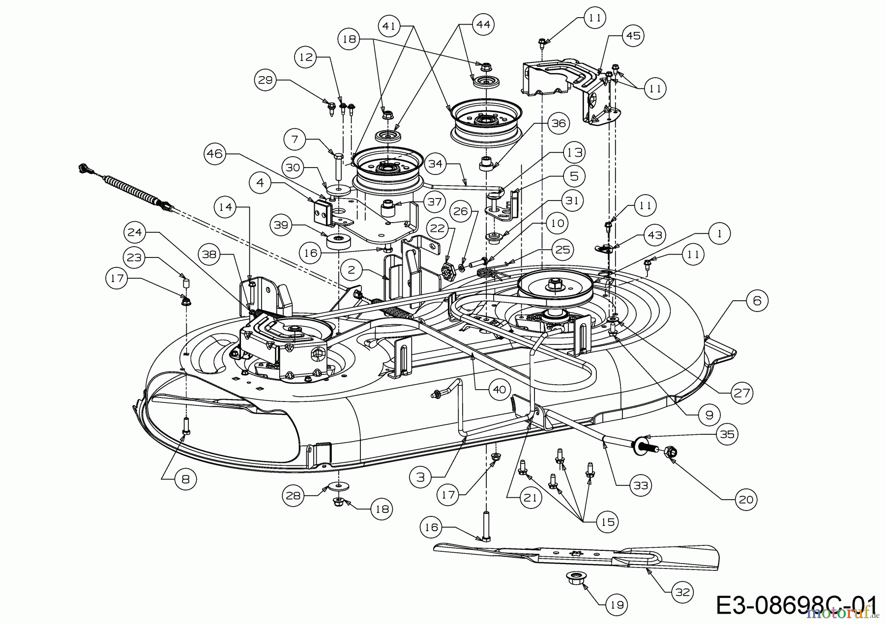  MTD Rasentraktoren 15.5/42 13AM775S308  (2016) Mähwerk S (42
