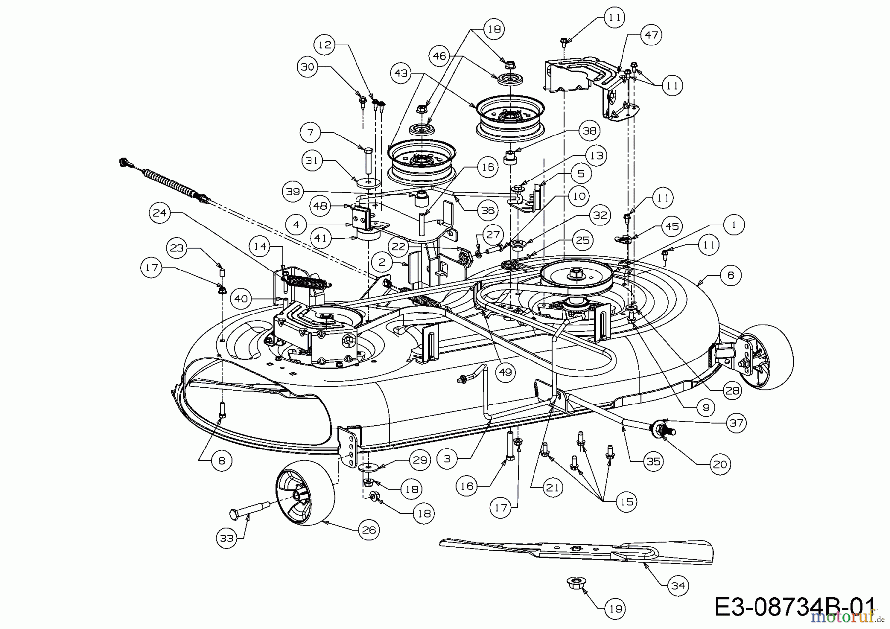  Troy-Bilt Rasentraktoren Bronco 42 13WX78KS066  (2015) Mähwerk S (42