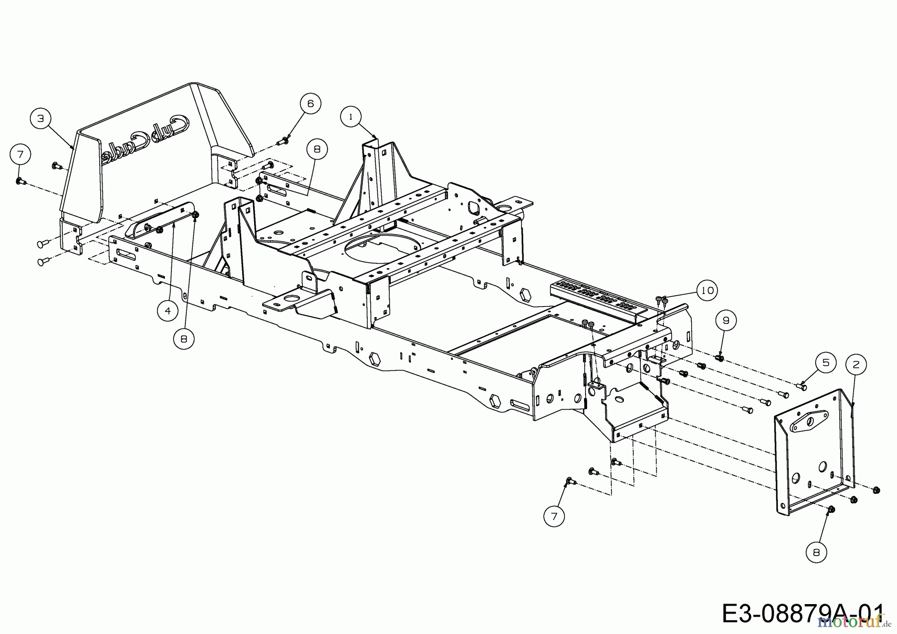 Cub Cadet Zero Turn Tank SZ 60 Commercial 53RI2PUD050  (2015) Rahmen, Stoßstange hinten