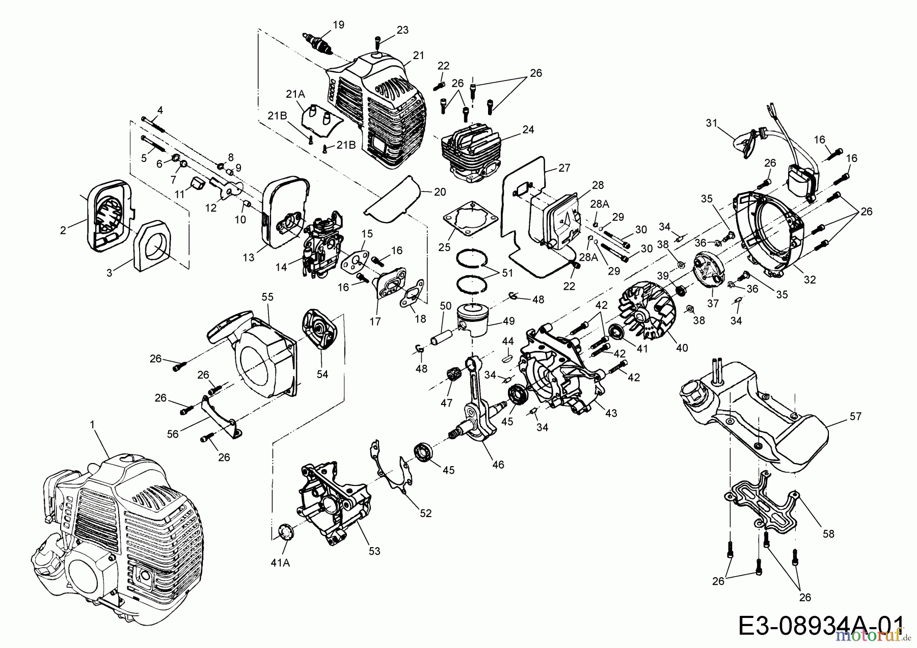  MTD Motorsensen Smart BC 43 41ATG0N-602  (2016) Motor