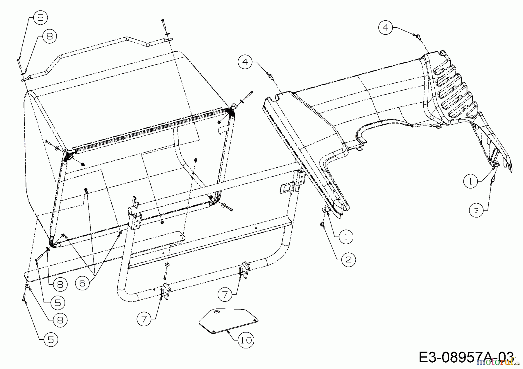  MTD Rasentraktoren Minirider 76 RDE 13A226SD600  (2016) Anhängekupplung, Schraubensatz Grasfangsack