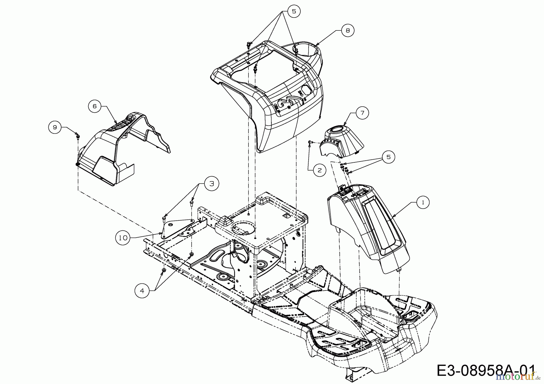 Mastercut Rasentraktoren Mastercut 60 L 13A625JC659 (2015) Verkleidungen