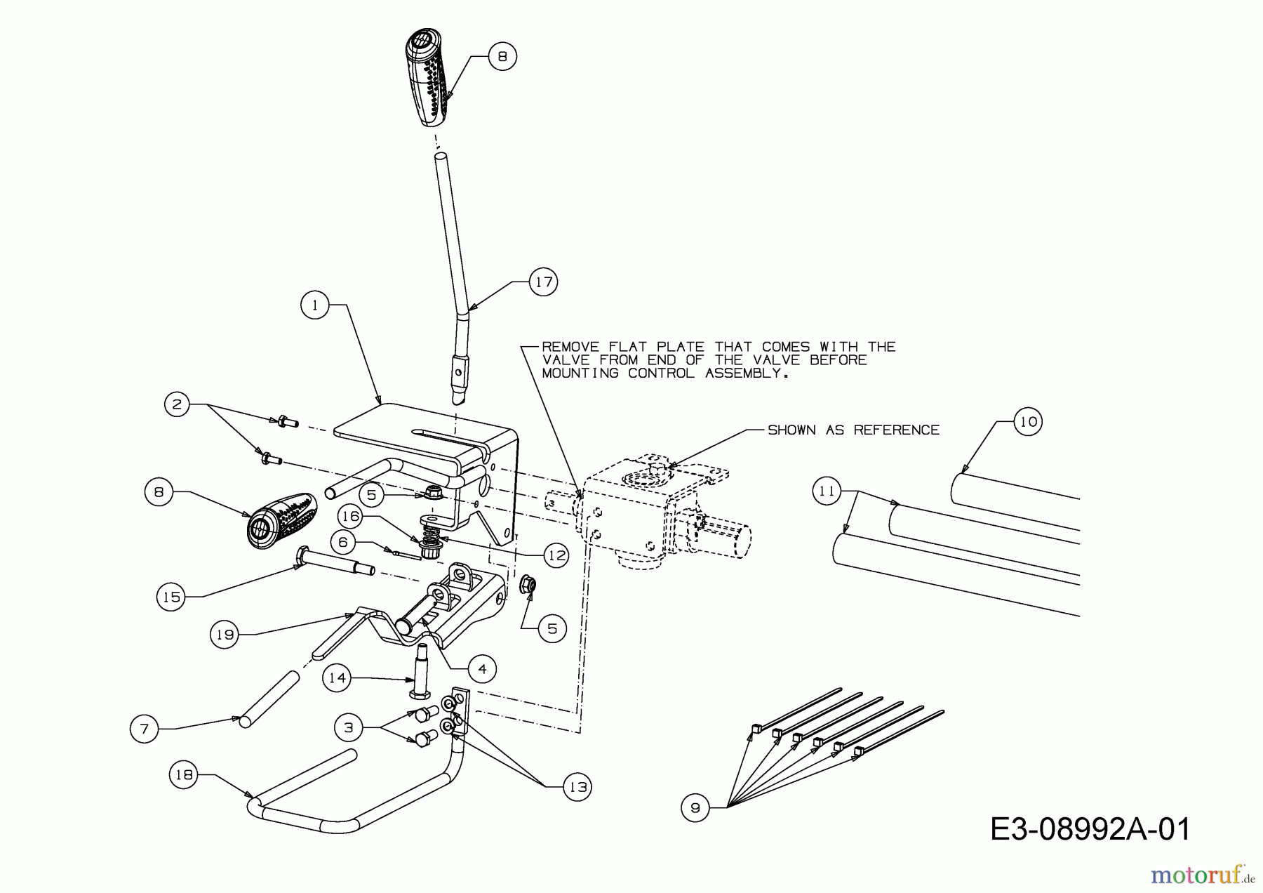  MTD Log splitter LS 550 24AI550C678  (2015) Control lever