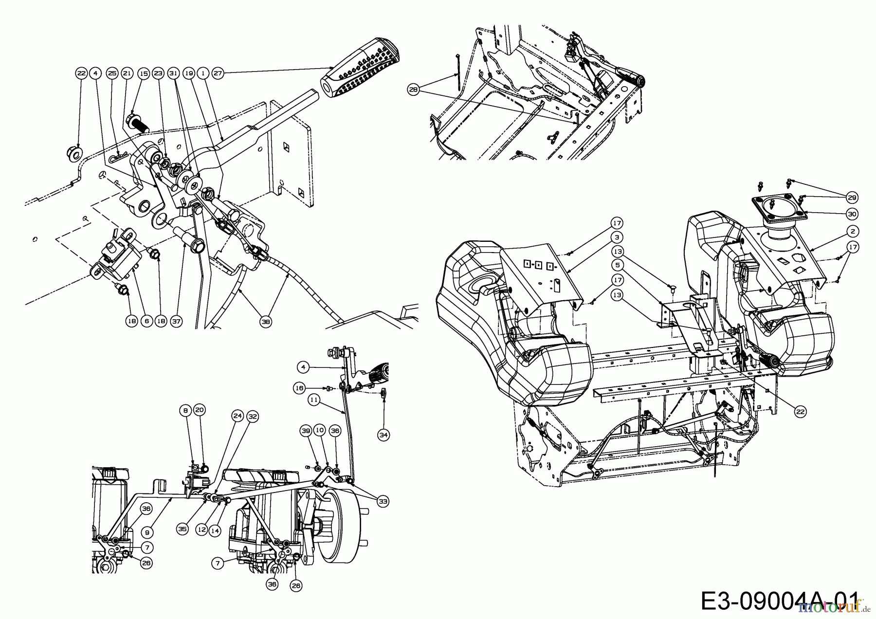  Cub Cadet Zero Turn Tank L 60 Commercial 53AN2RTD050  (2015) Bedienpanele, Bremsgestänge