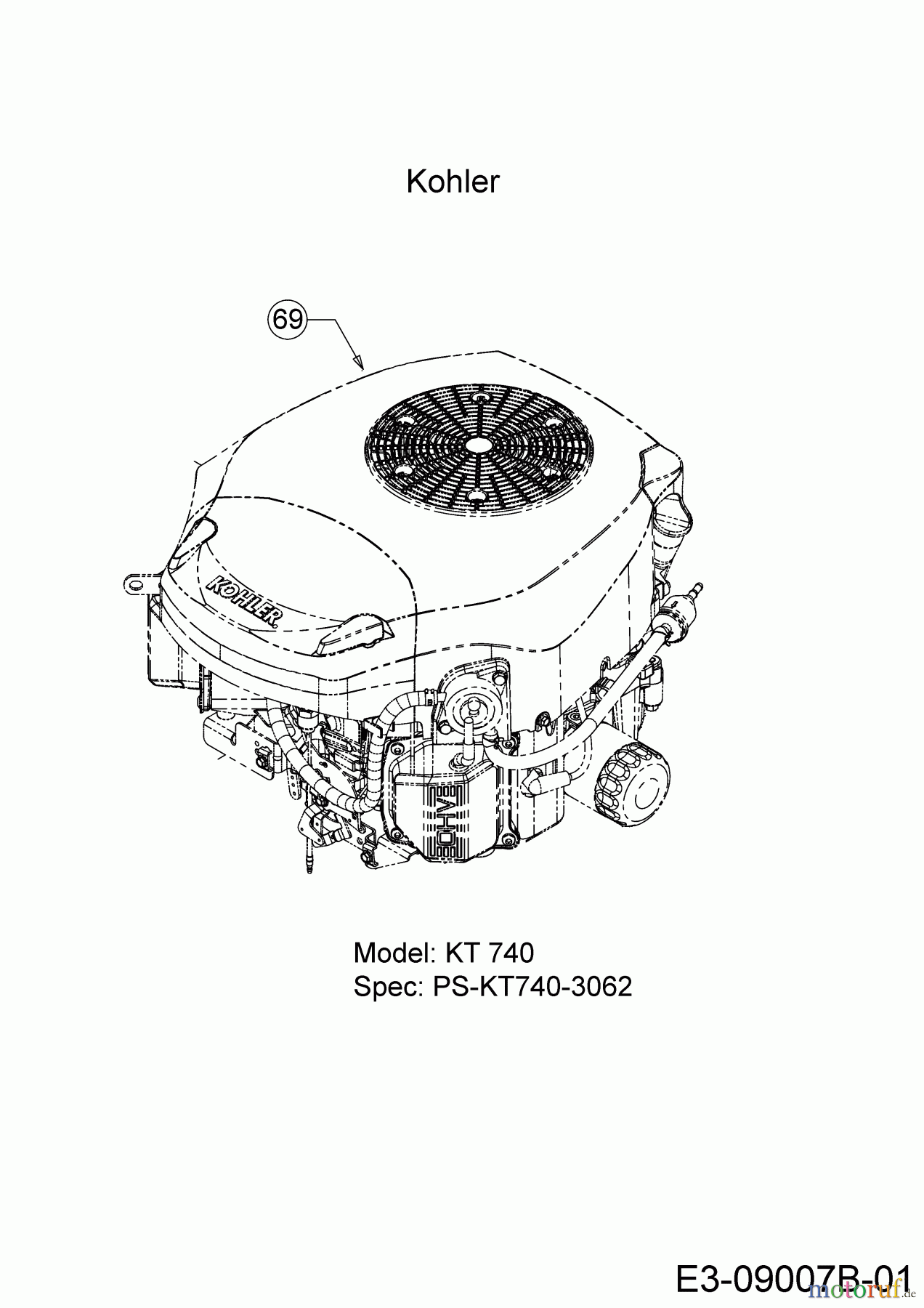  Cub Cadet Zero Turn RZTL 50 17ARCACQ330  (2016) Motor Kohler