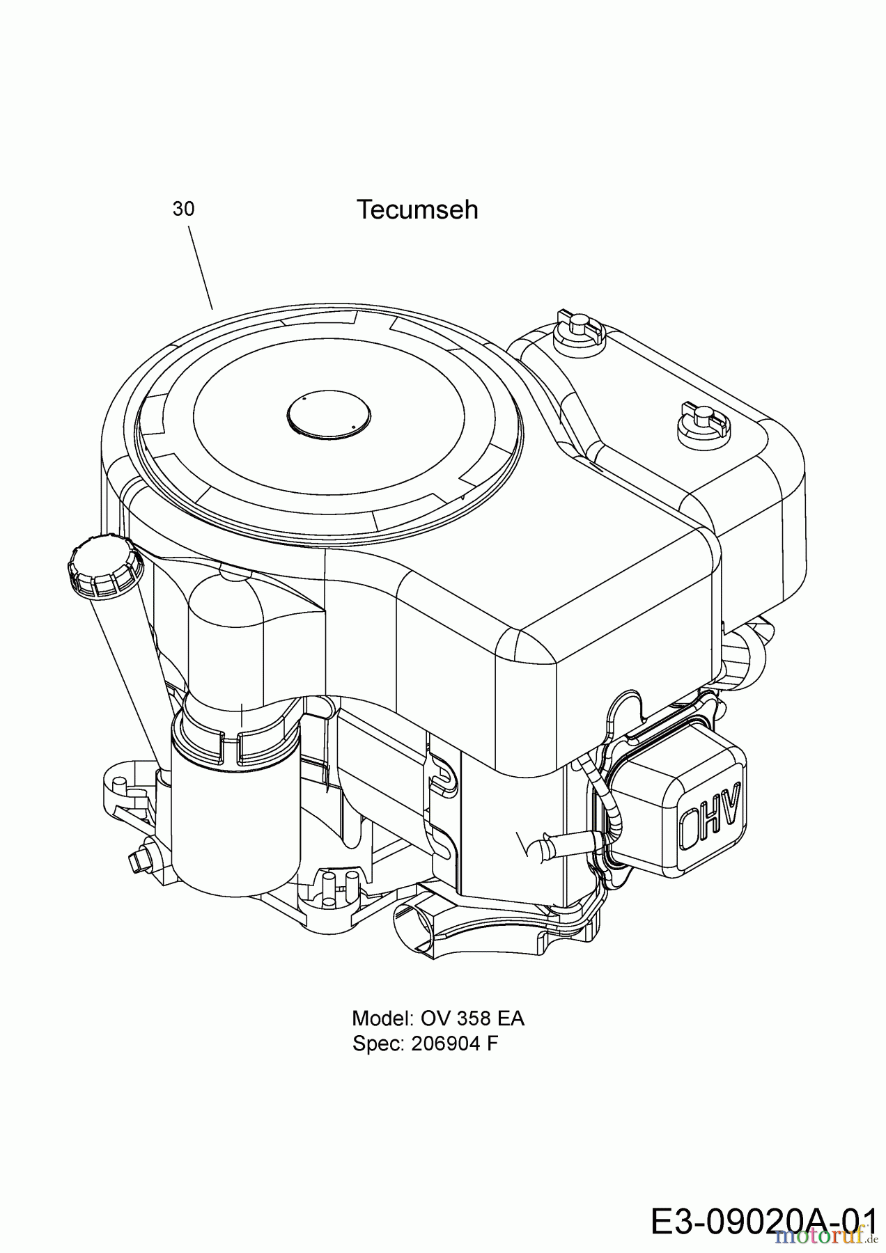  MTD Rasentraktoren RS 115/96 13B1662F600  (2004) Motor Tecumseh