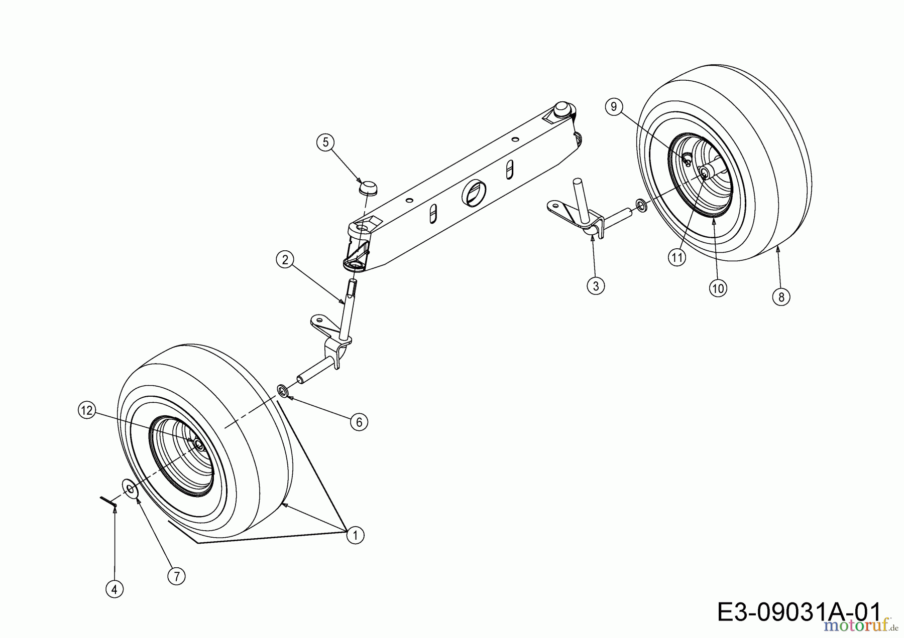  MTD Rasentraktoren H 145 13AA698F678  (2004) Achsschenkel, Räder vorne