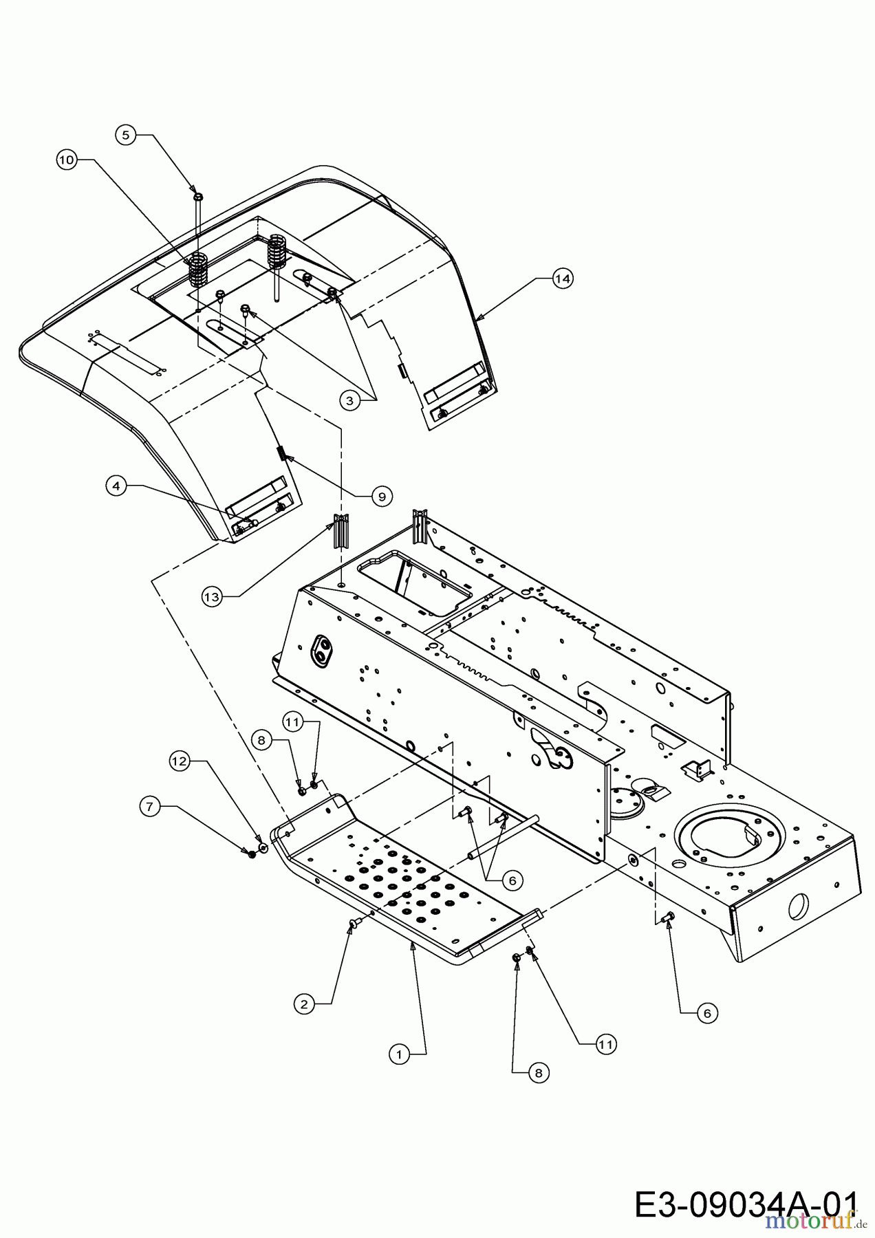  MTD Rasentraktoren H 145 13AA698F678  (2004) Sitzwanne, Trittbrett