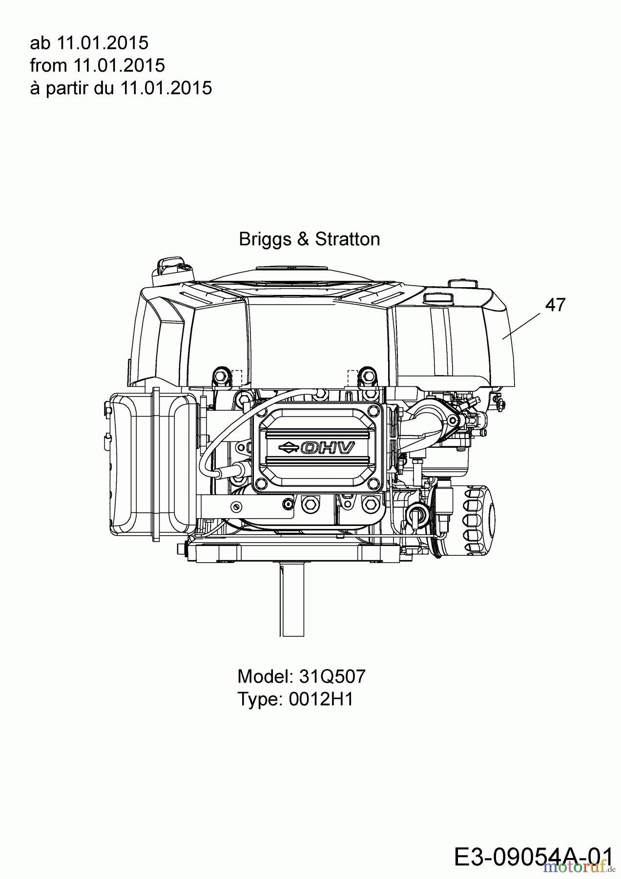  MTD Rasentraktoren LTEX 96 T 13HM76KF682  (2015) Motor Briggs & Stratton ab 11.01.2015