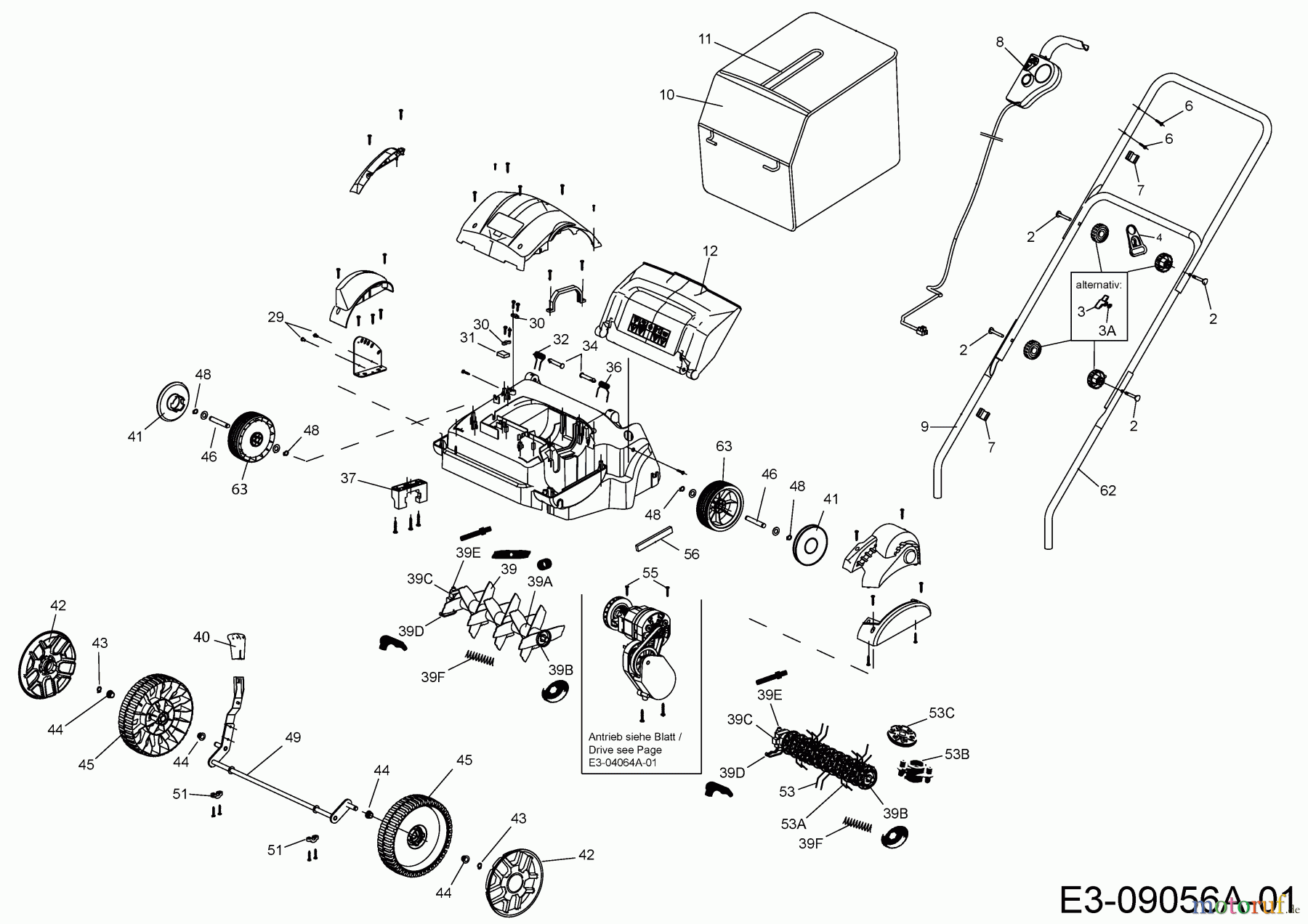  MTD Elektrovertikutierer Smart 30 VE 16AFDNKA664  (2016) Grundgerät