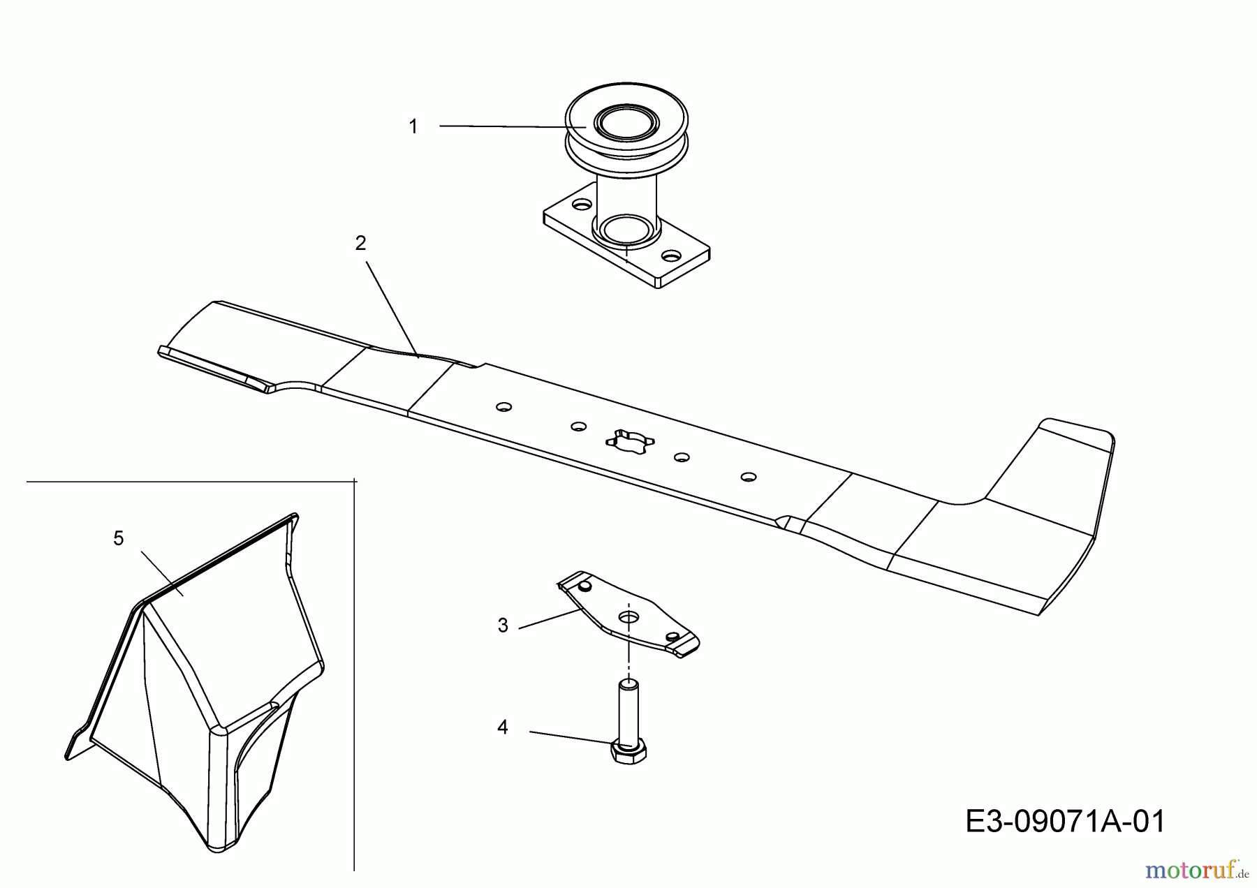 MTD Motormäher mit Antrieb Advance 53 SPKHW 12A-PN7D600  (2015) Messer, Messeraufnahme