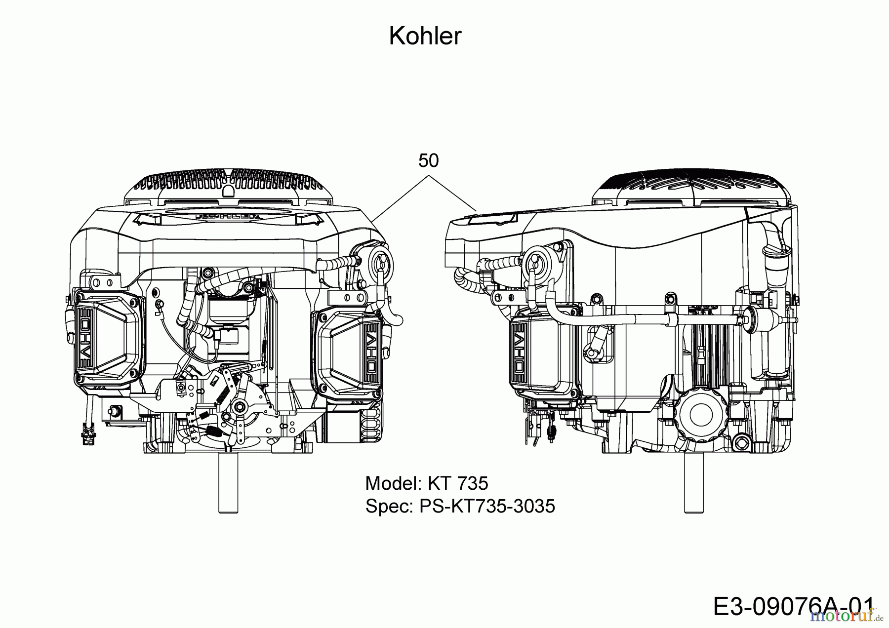  Cub Cadet Gartentraktoren CC 1224 KHP 14HQ94AP603  (2015) Motor Kohler