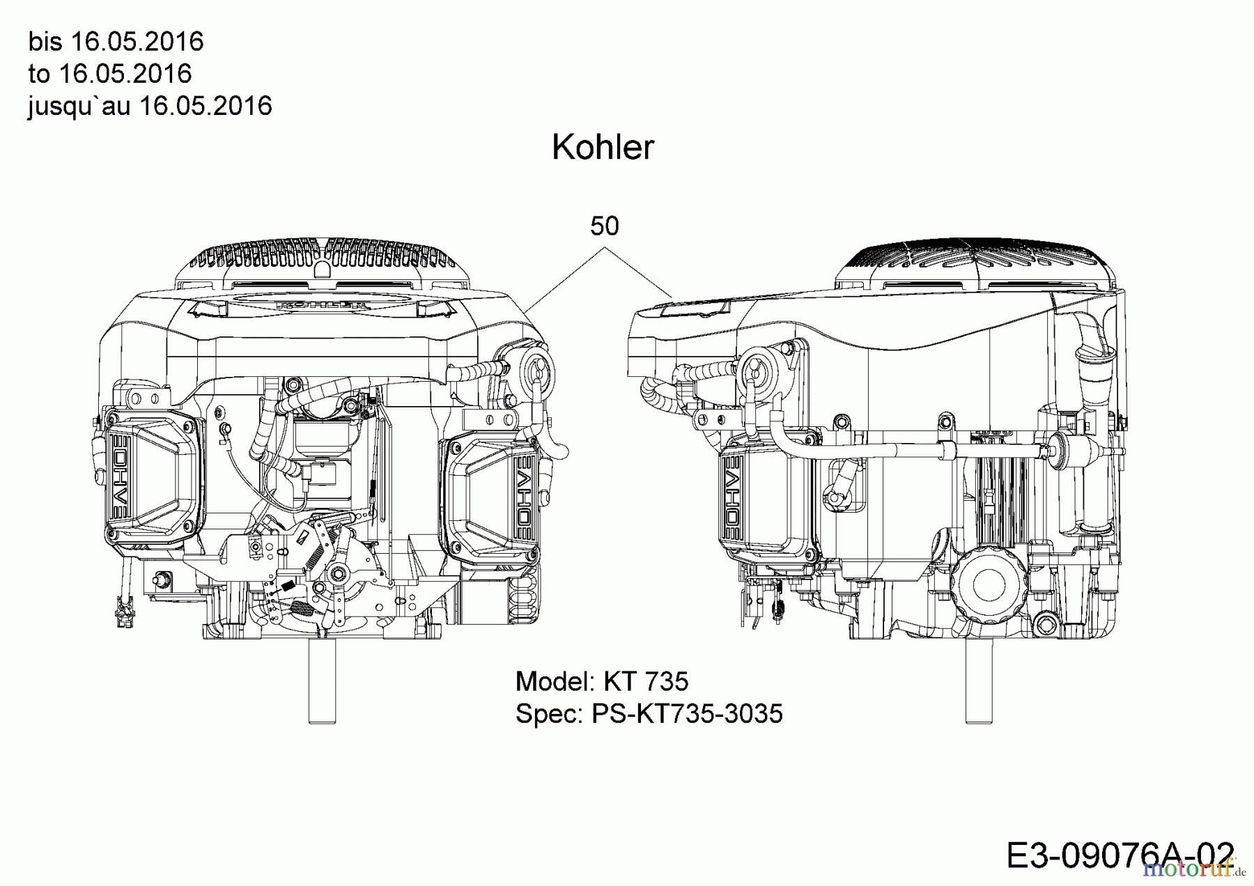  Massey Ferguson Rasentraktoren MF 50-24 SH 13HQ93GP695  (2016) Motor Kohler bis 16.05.2016