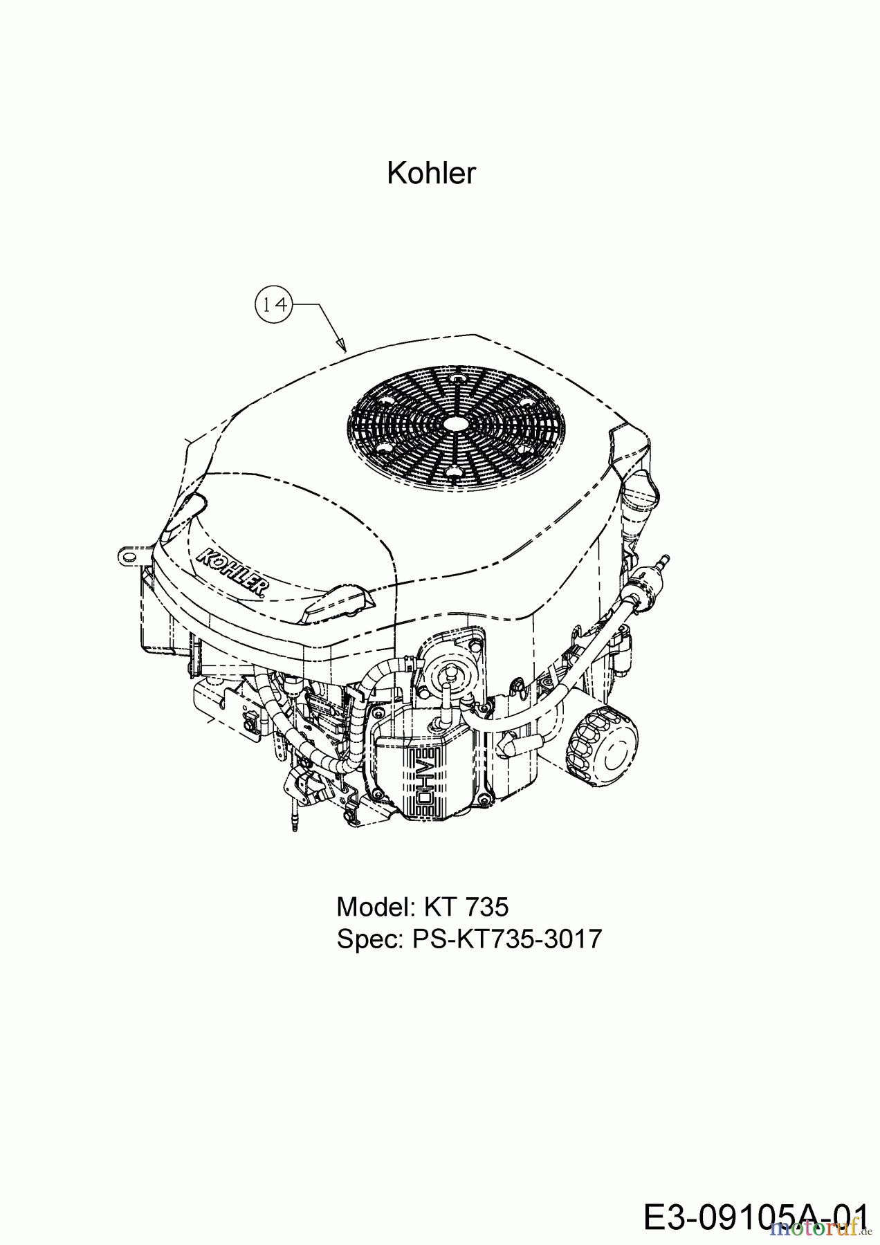  Cub Cadet Zero Turn Z-Force SZ 60 17ASDGHD010  (2015) Motor Kohler