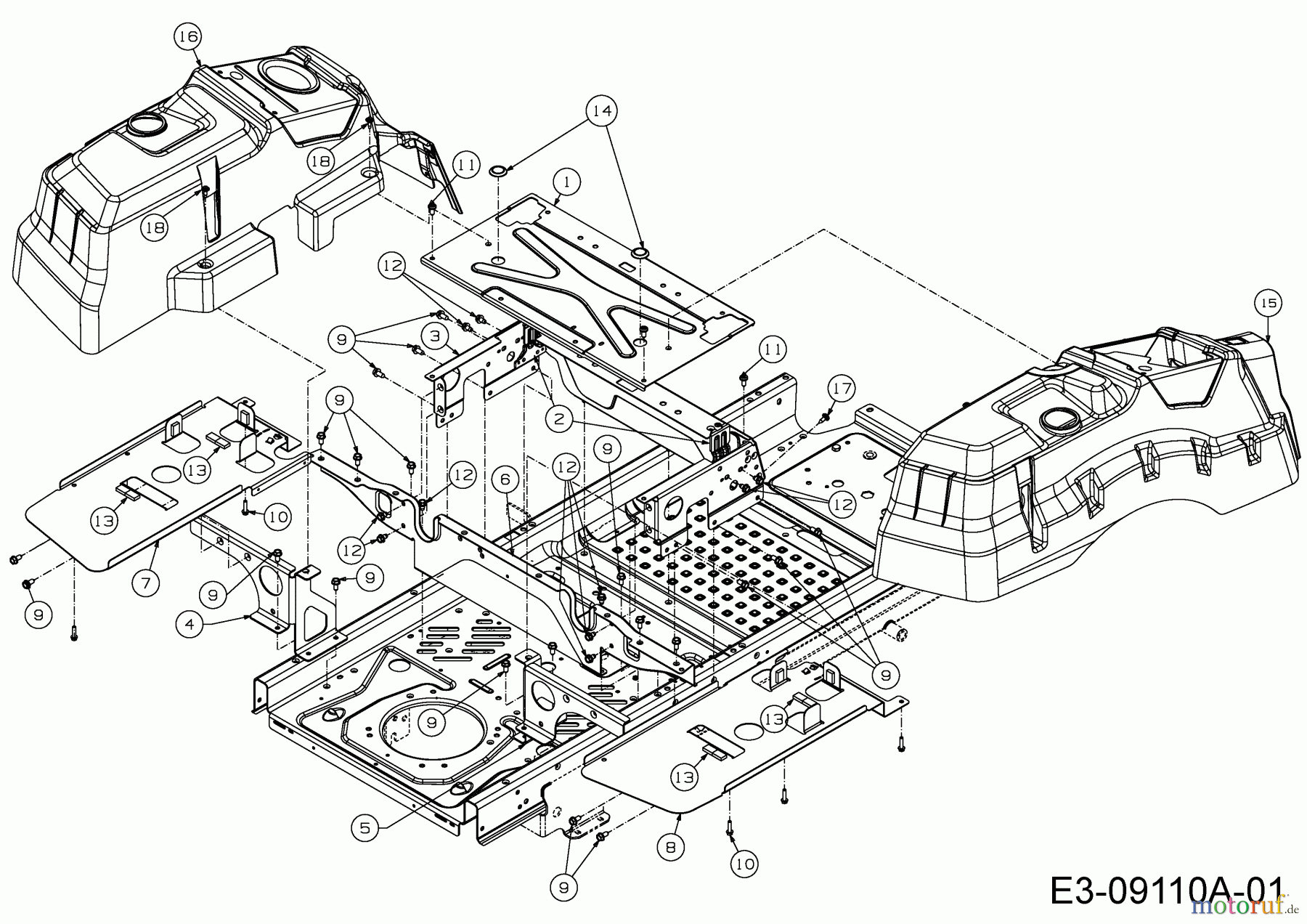  Cub Cadet Zero Turn Z-Force LZ 60 17BIDAGD010  (2015) Sitzträger, Tankabdeckungen