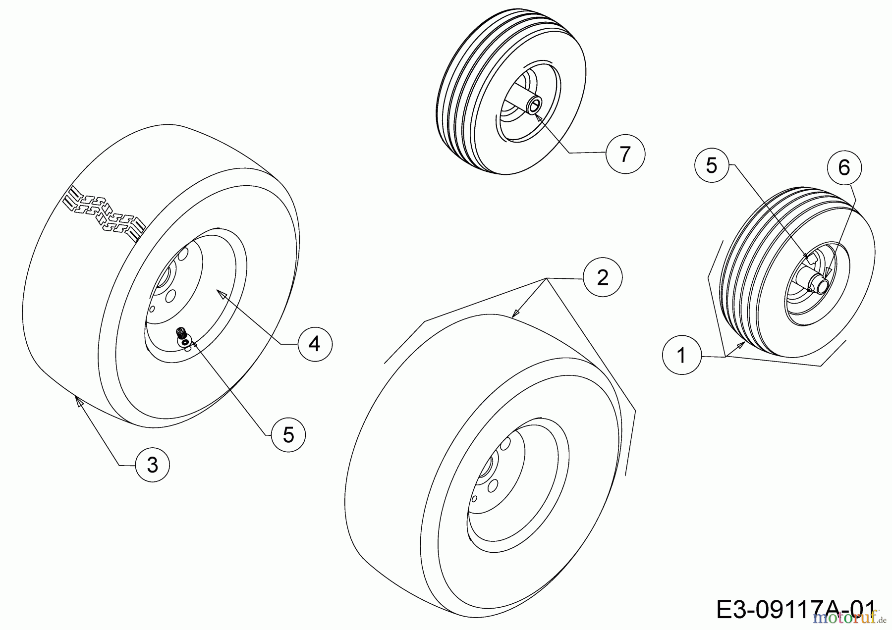  Troy-Bilt Zero Turn Colt XP 42 17ARCACS309  (2015) Räder 11x4 / 18x8.5-8