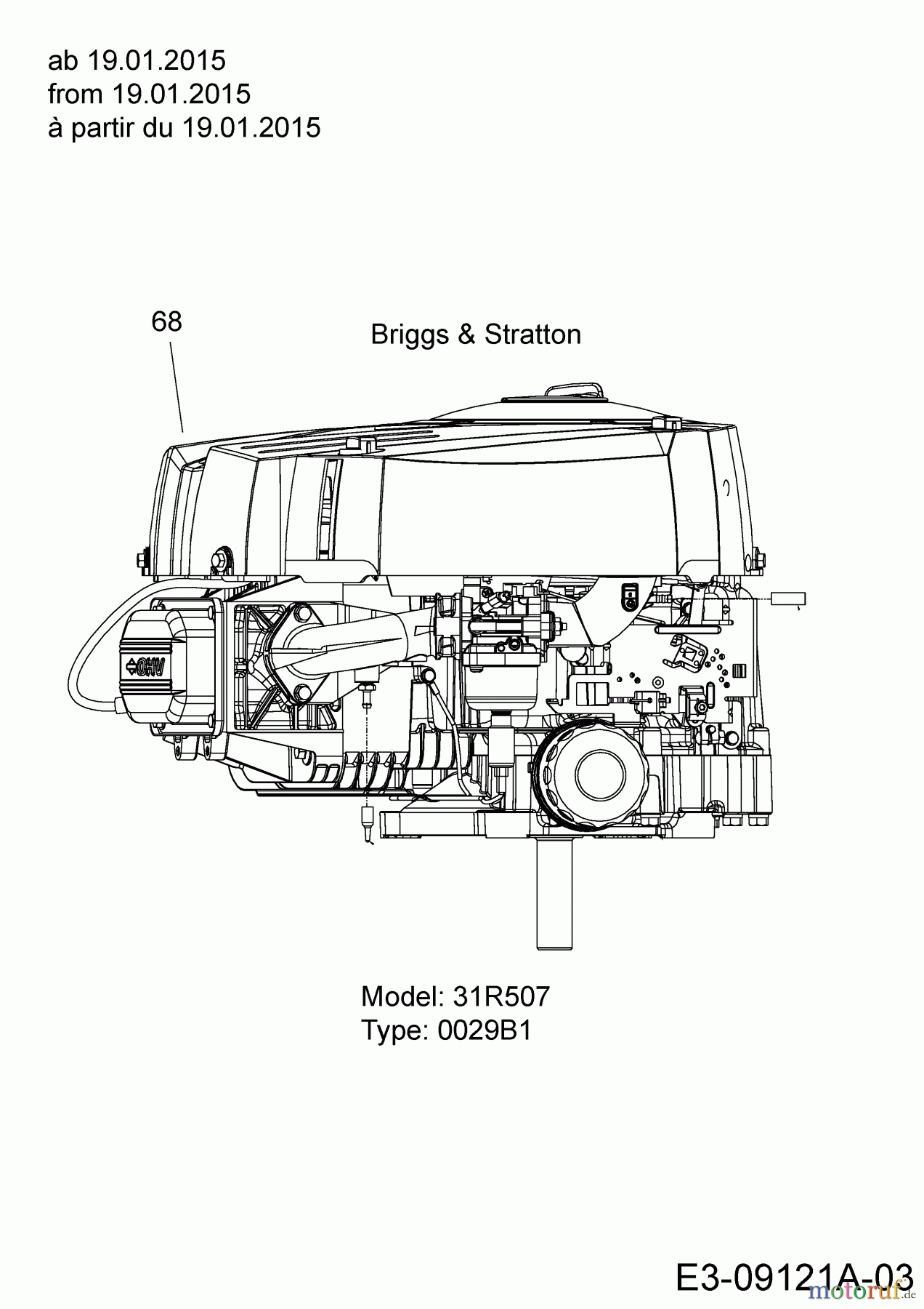  Tigara Rasentraktoren TG 16/96 H 13HM79KF649  (2015) Motor Briggs & Stratton ab 19.01.2015