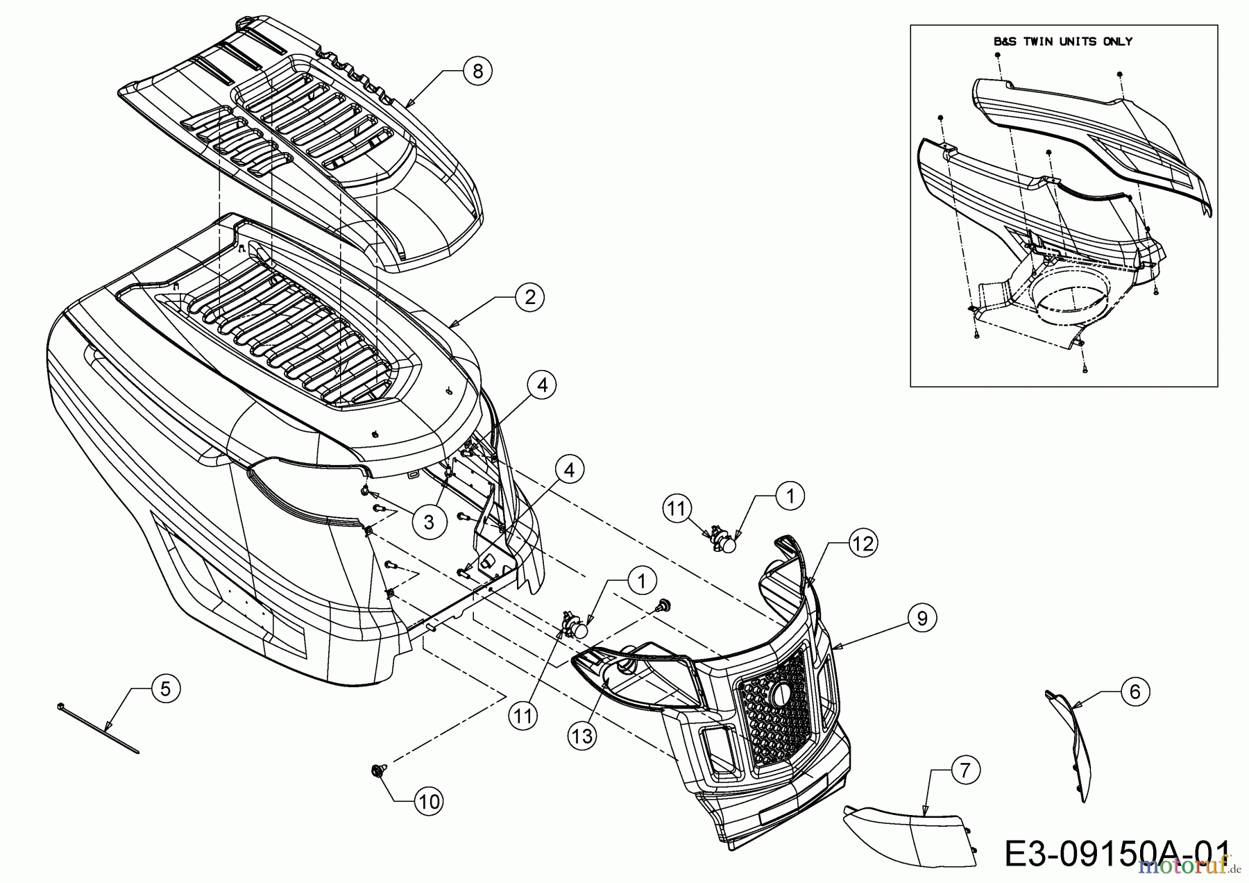  MTD Rasentraktoren LTEX 105 A 13HT98KN682  (2015) Motorhaube K-Style
