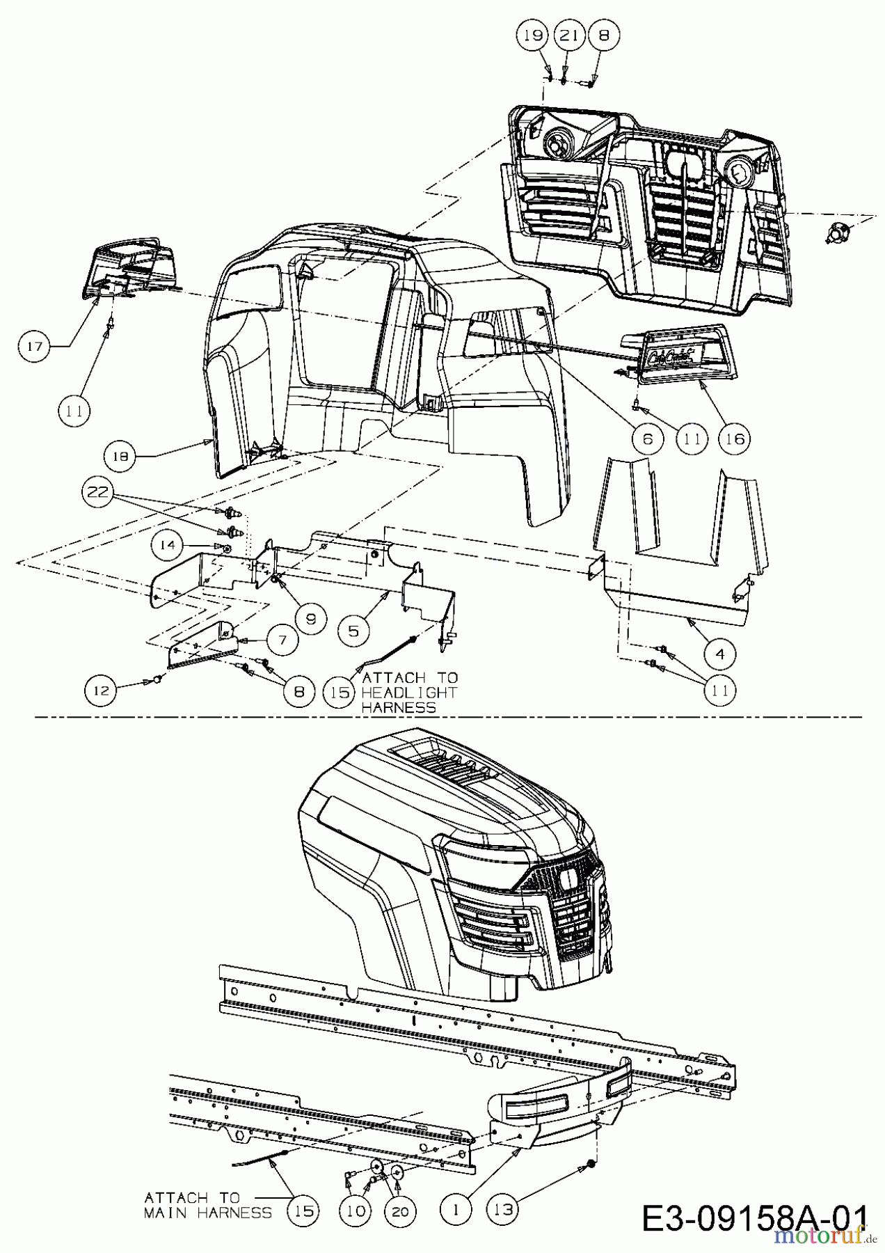  Cub Cadet Gartentraktoren GTX 2100 14A-3GE-603  (2015) Motorhaube A-Style