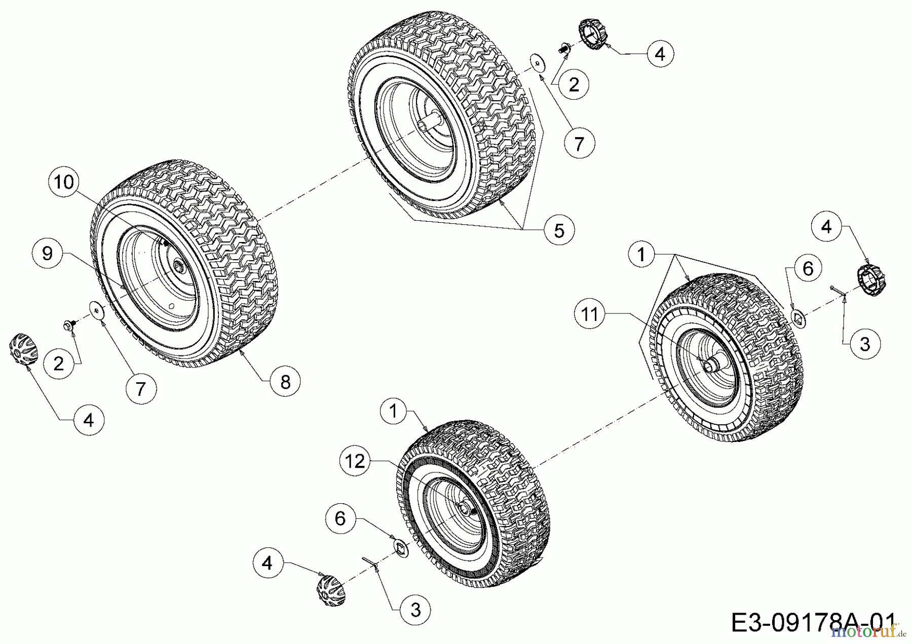  Cub Cadet Rasentraktoren MiniRider Plus+ 13B226JD330  (2015) Räder 13x5 + 16x6,5