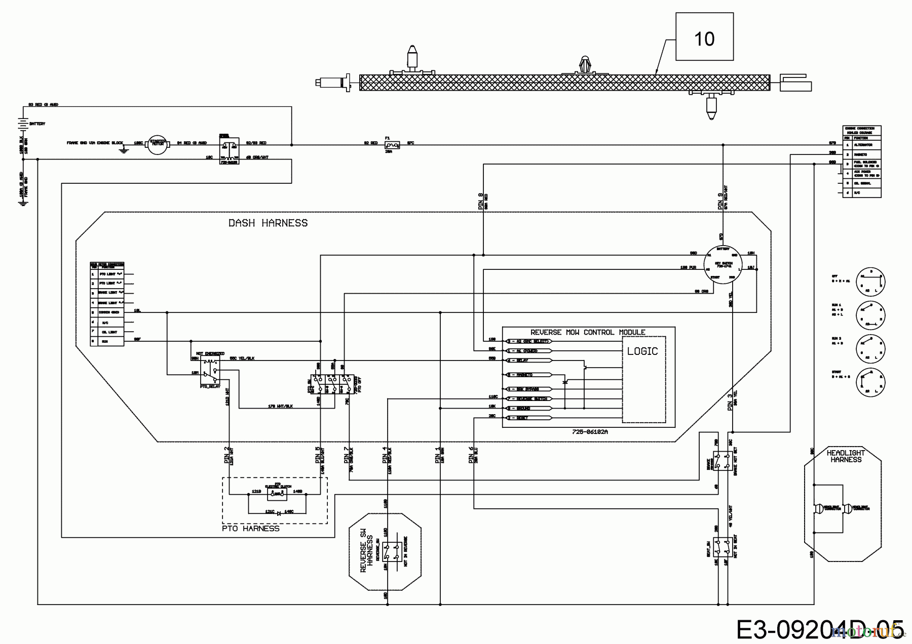 Troy-Bilt Gartentraktoren Super Bronco GT 54 FAB 14A7A3KA066  (2018) Schaltplan Elektromagnetkupplung