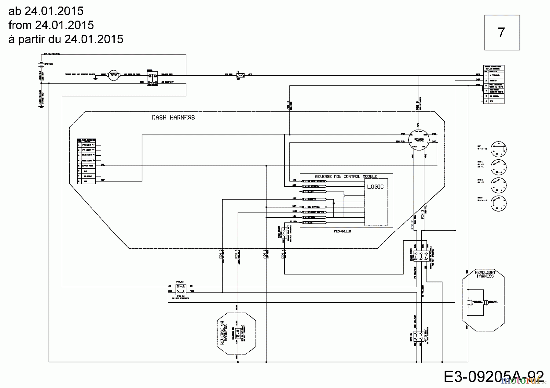  Troy-Bilt Rasentraktoren TB 2042 13APA1KS309  (2015) Schaltplan ab 24.01.2015