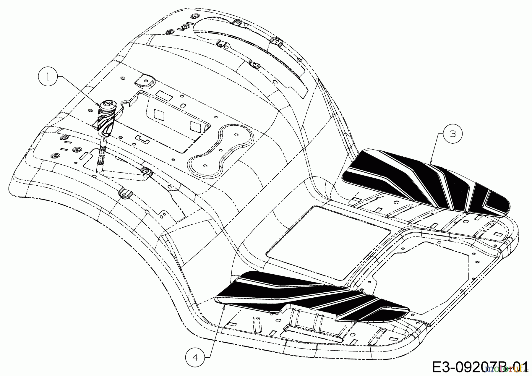  Troy-Bilt Gartentraktoren Super Bronco GT 54 FAB 14A7A3KA066  (2018) Handgriff, Trittbrettbelag