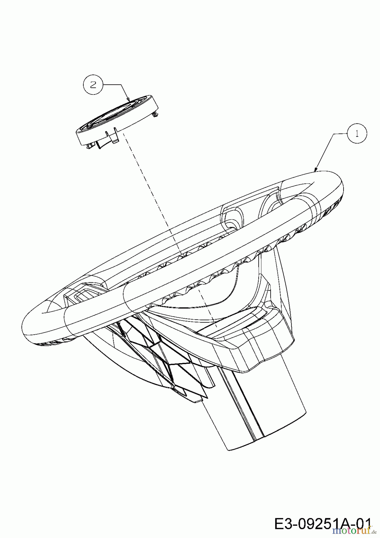  Troy-Bilt Gartentraktoren Super Bronco GT 54 FAB 14A7A3KA066  (2016) Lenkrad