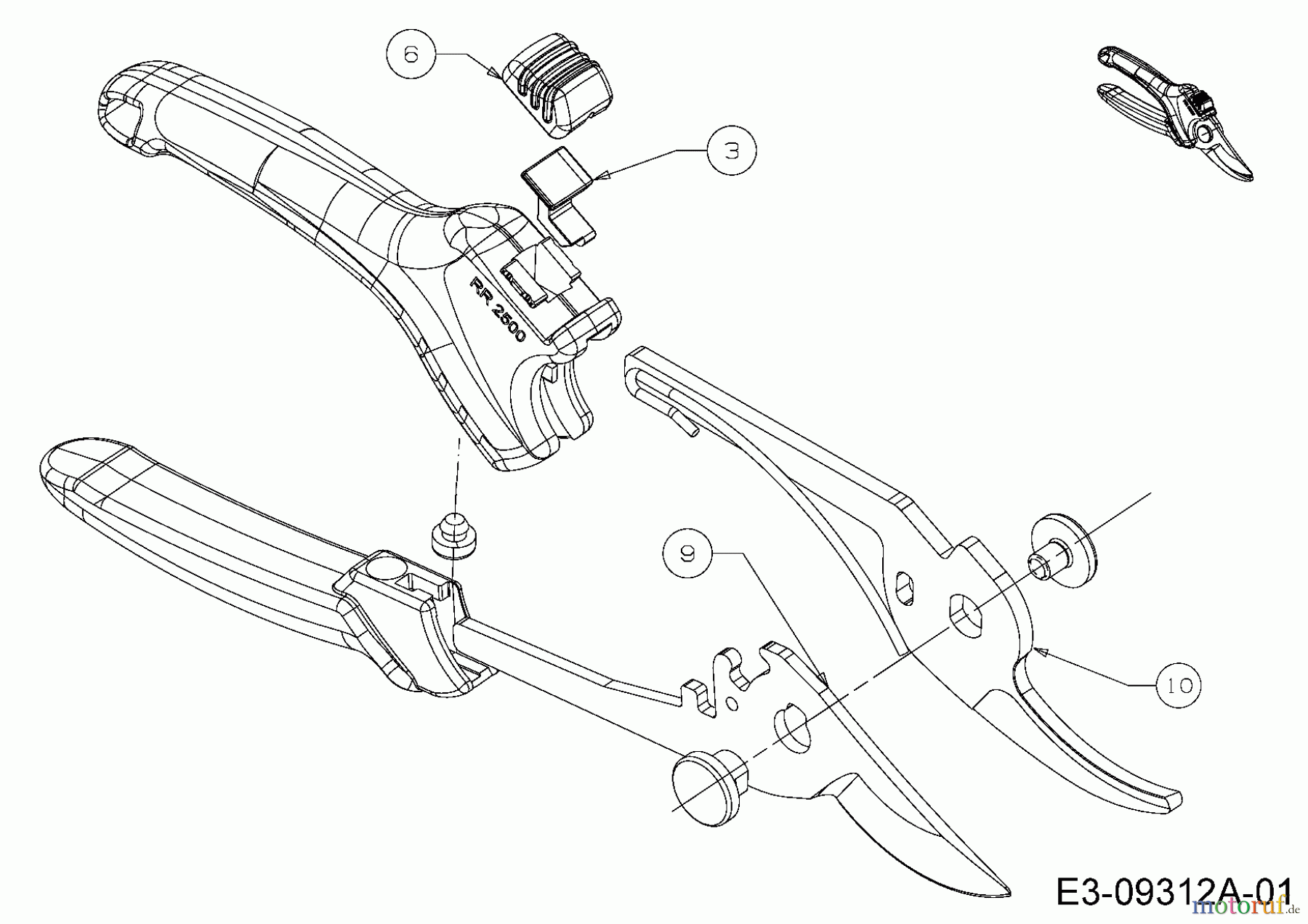  Wolf-Garten Gartenscheren RR 2500 73AFA002650  (2015) Grundgerät