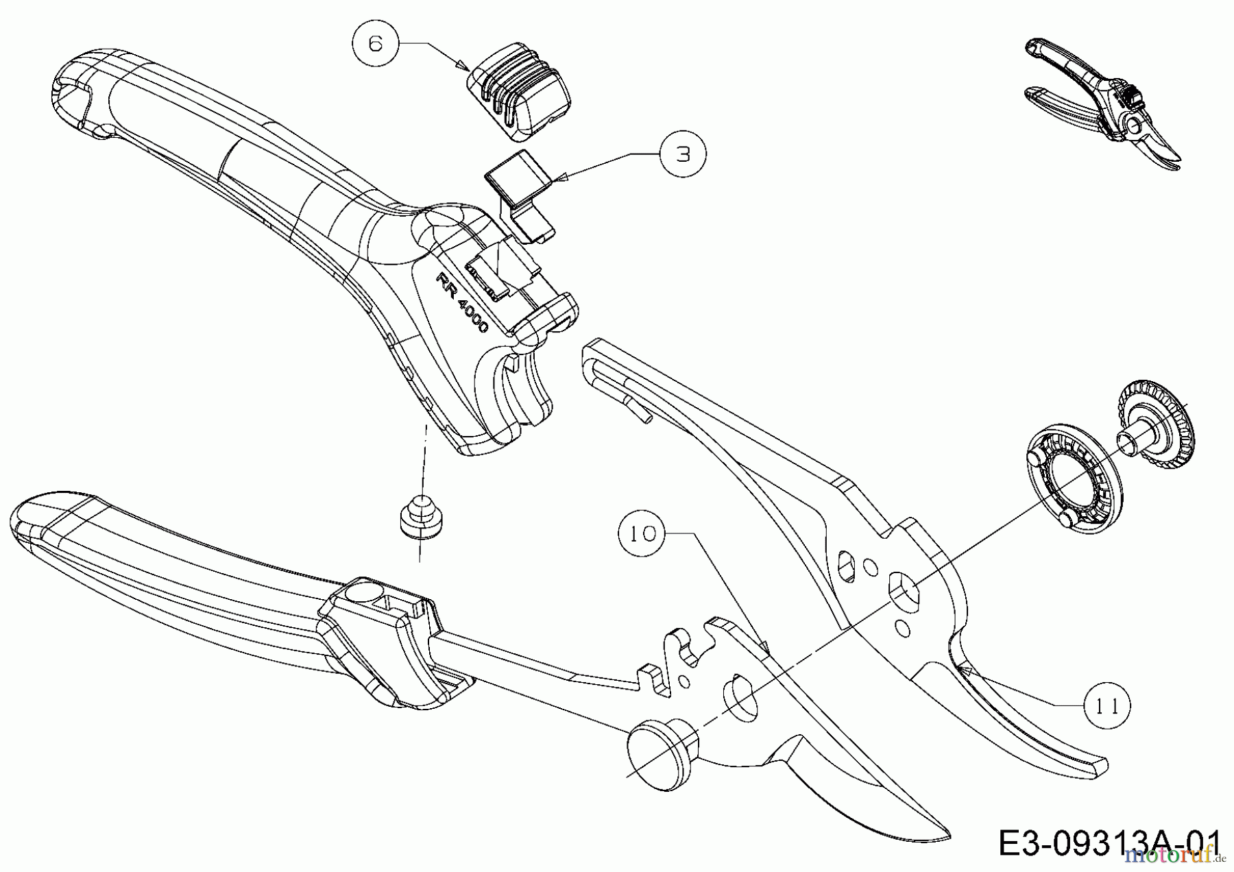  Wolf-Garten Gartenscheren RR 4000 73AFA004650  (2015) Grundgerät