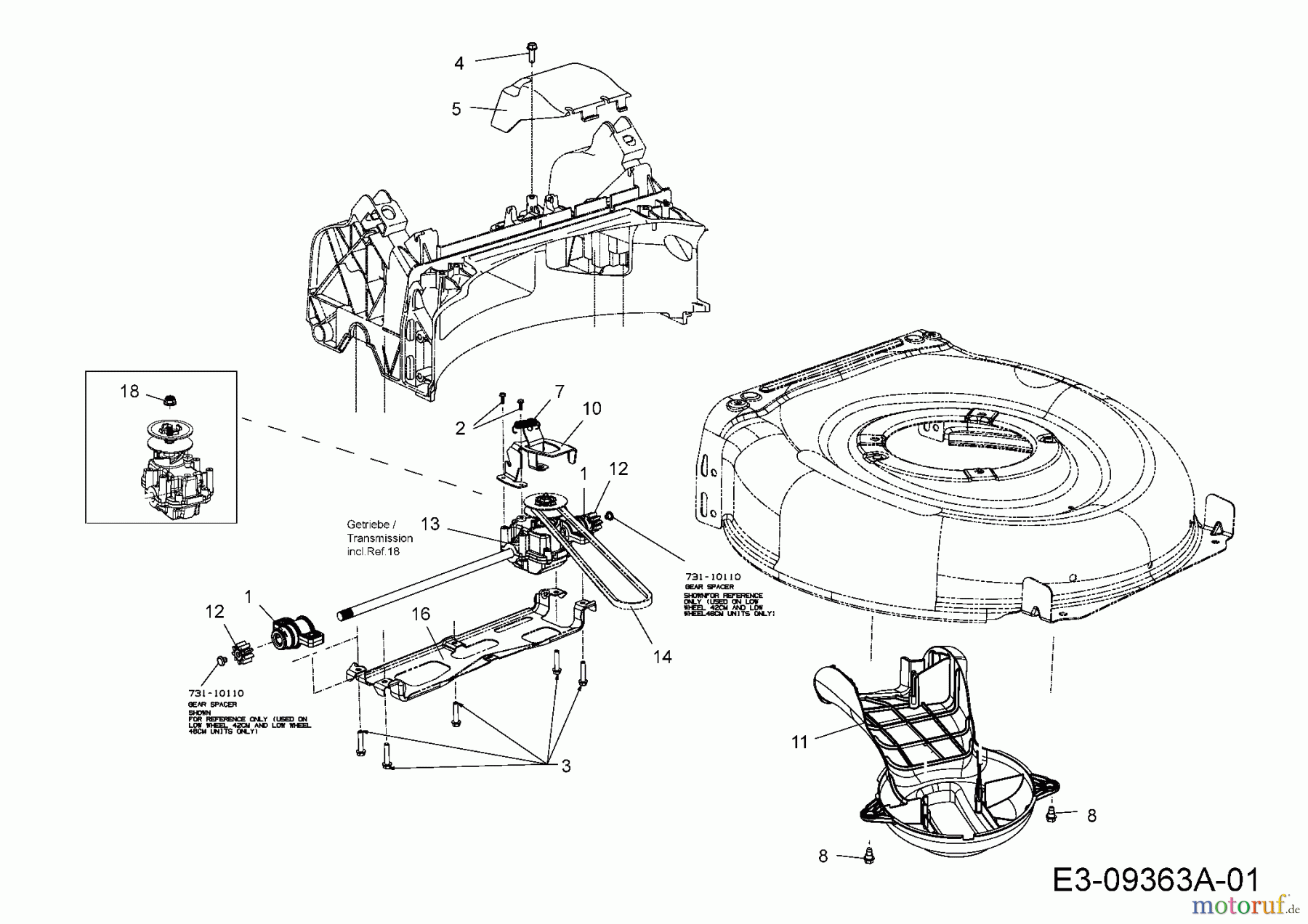  Cub Cadet Motormäher mit Antrieb SC 500 Z 12ABC62J710  (2015) Getriebe