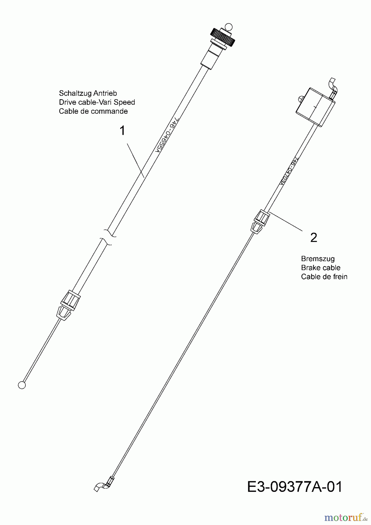  Troy-Bilt Motormäher mit Antrieb TB 220 12AVB22J766  (2015) Bowdenzüge