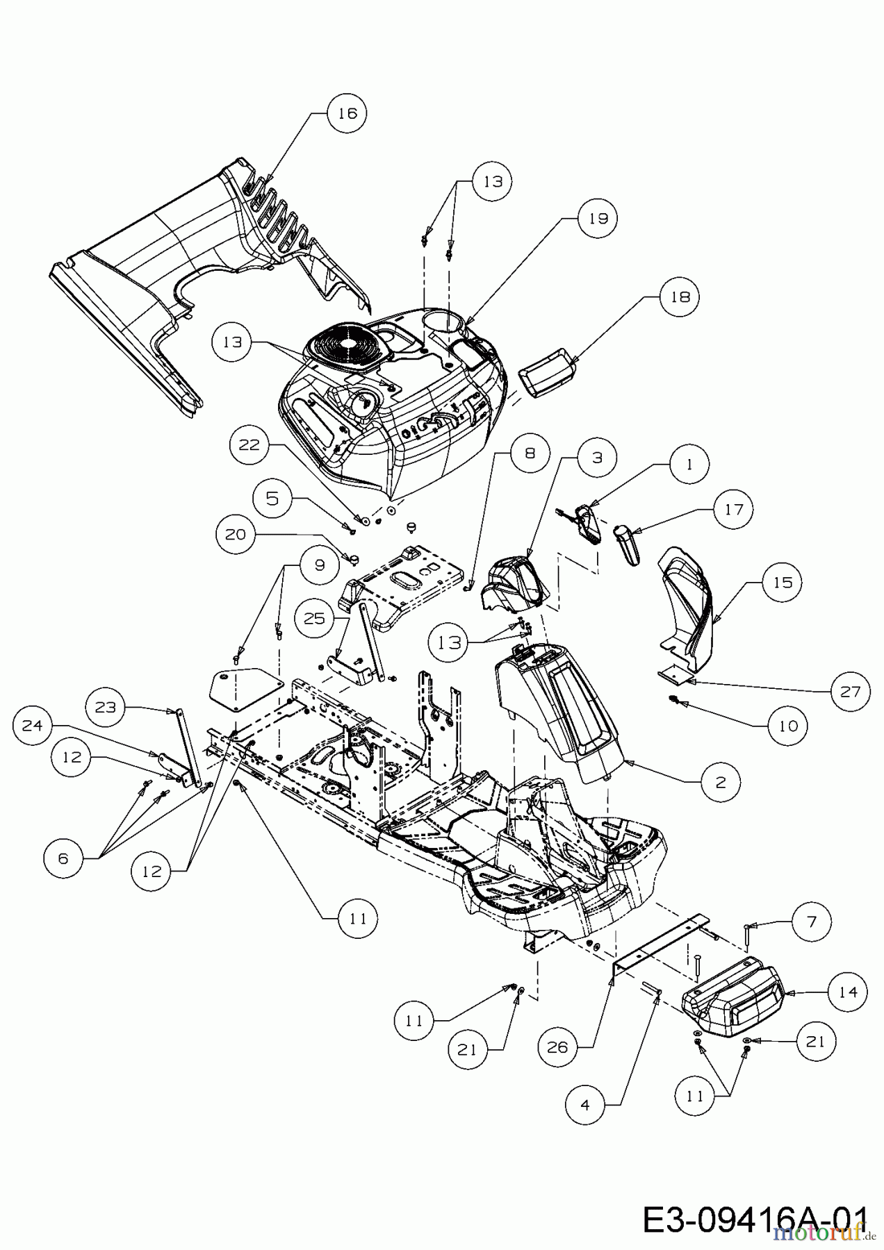  Cub Cadet Rasentraktoren CC 114 HA 13A221HD603  (2016) Frontgewicht, Verkleidungen