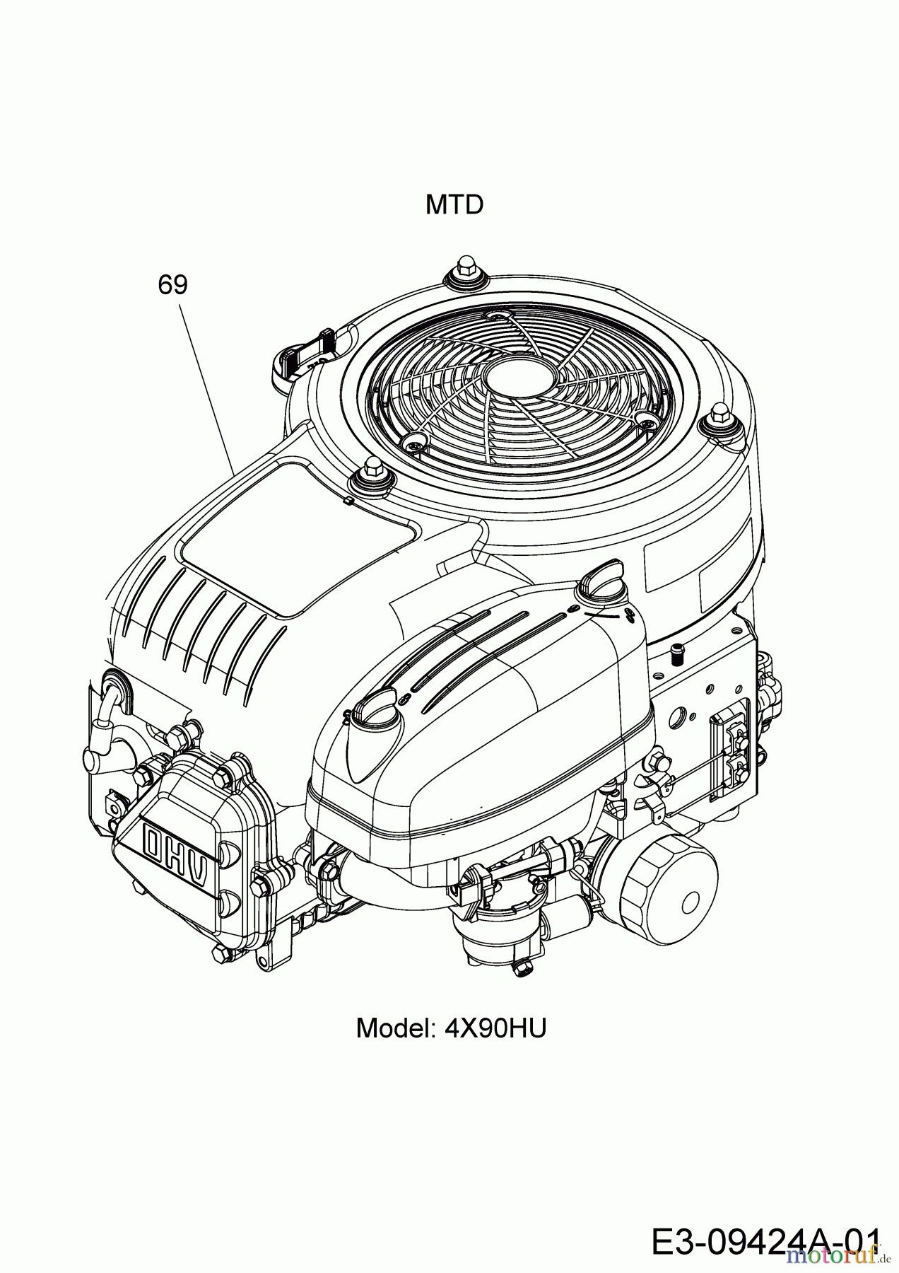  Cub Cadet Rasentraktoren LT2 OR105 13I871DN603  (2017) Motor MTD