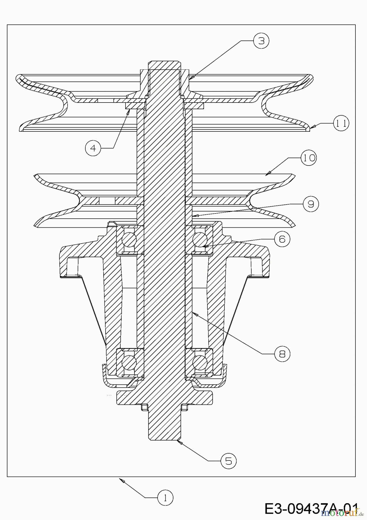  Yard-Man Rasentraktoren 604 H 13BT604H755  (2007) Messerspindel 618-04134B