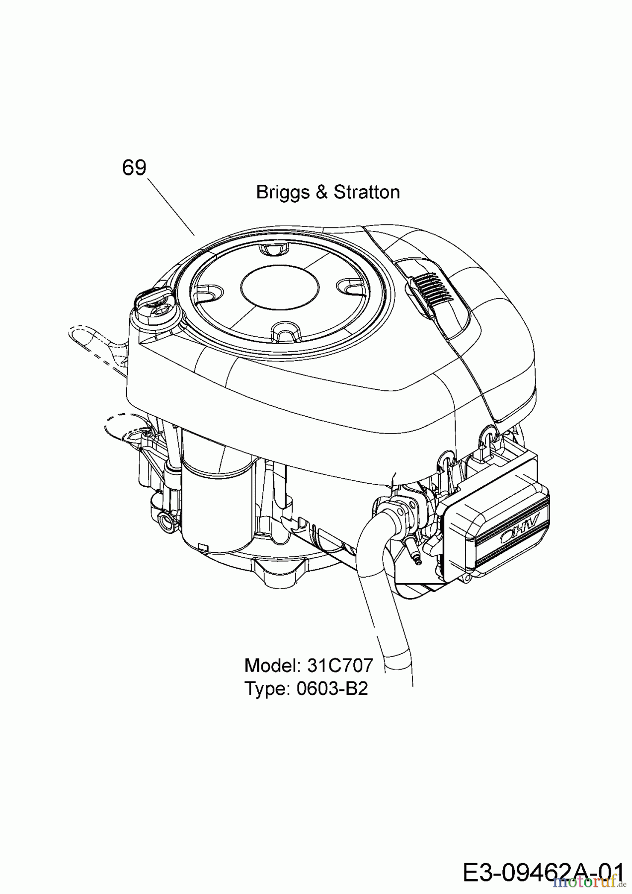  MTD Rasentraktoren 742 RL 13AN772G000  (2009) Motor B&S